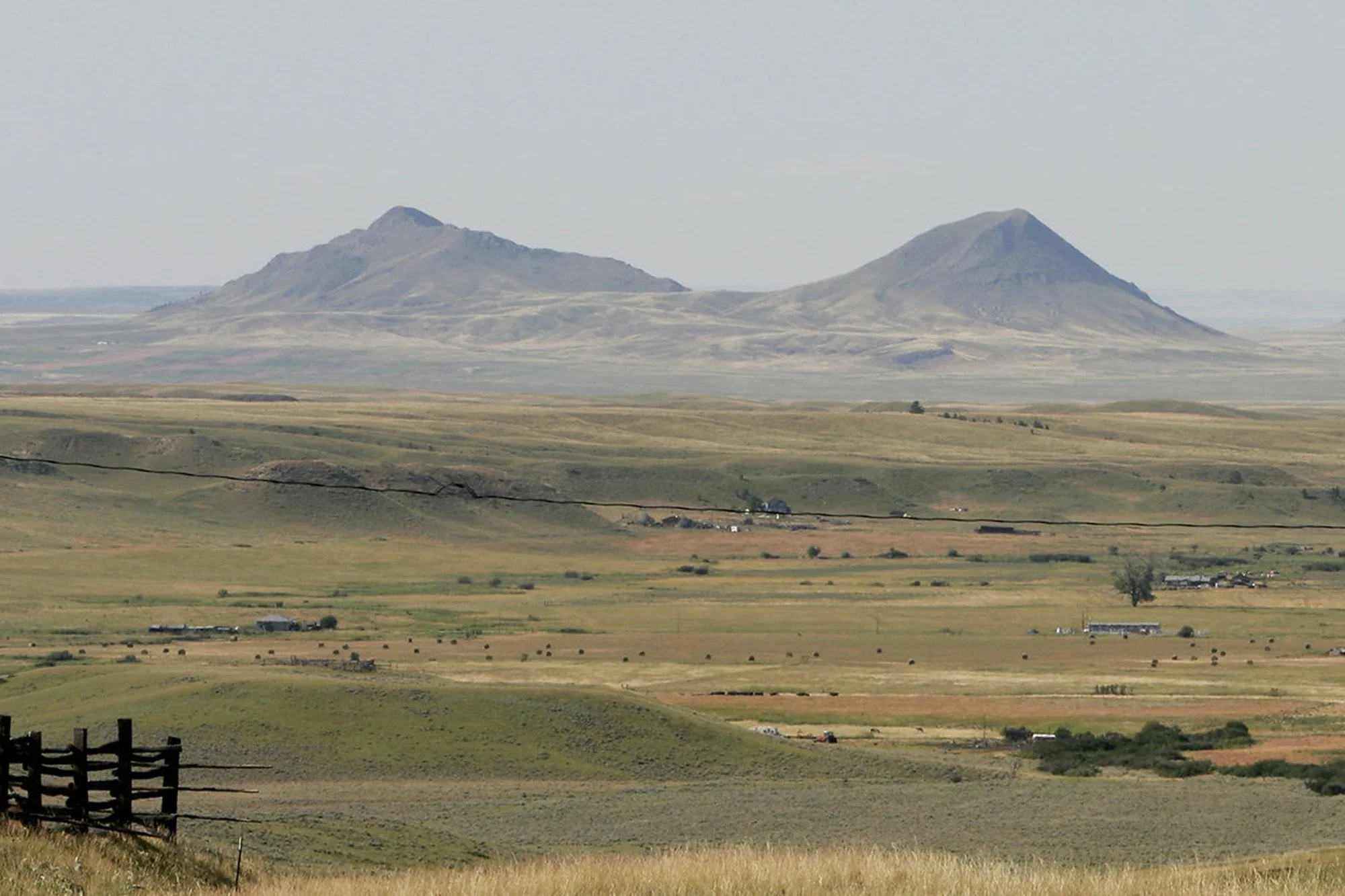 Aerial view of the Fort Belknap Indian Reservation in Montana.