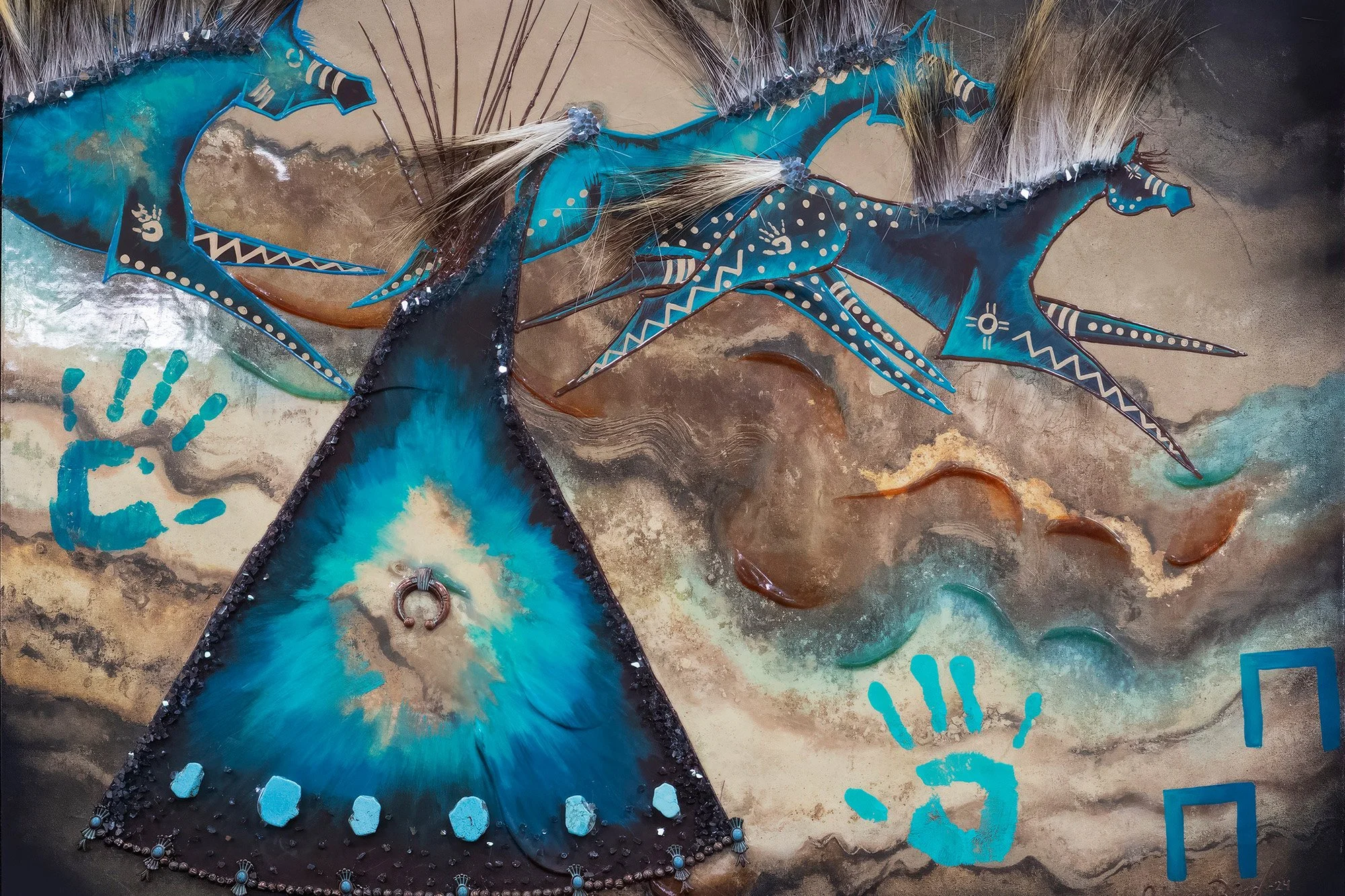 Original art by Native Plains artist Sammy Jo Bird featured in NACDC’s annual report. Photo courtesy of Sammy Jo Bird.