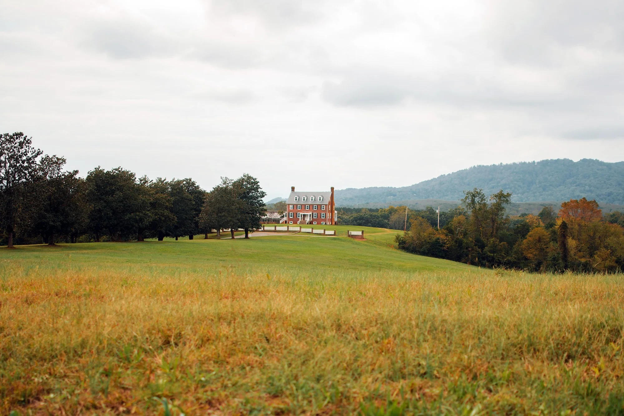 The Big House at Laurel Cliff with the Tobacco Row Mountains. Photo courtesy of Brittany Gordon. 
