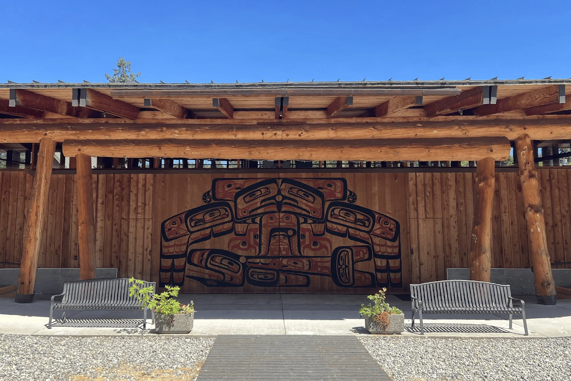 Longhouse at the Port Gamble S’Klallam Tribe House of Knowledge in Little Boston, WA.