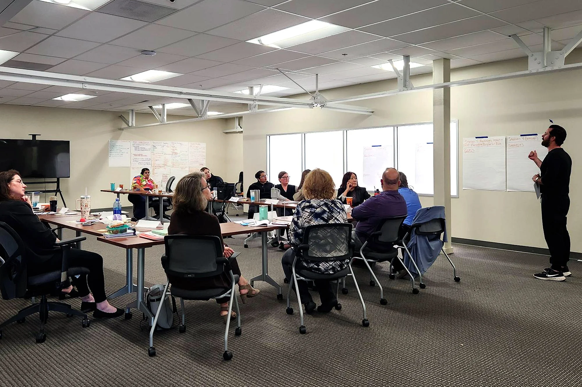 Jordan Greene, associate research director, facilitates a strategic planning session with United Way Monterey County in July 2025.