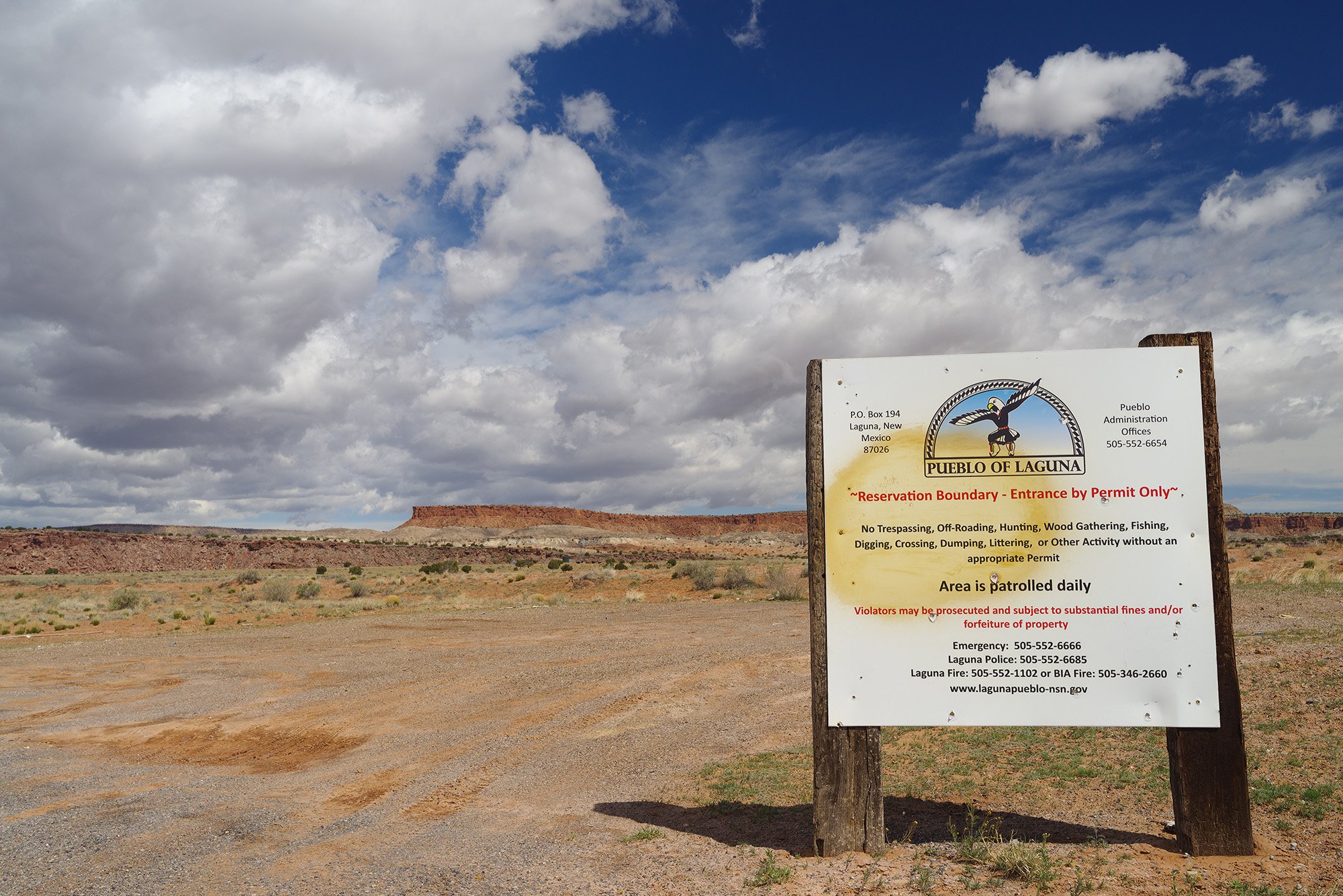 Entrance to the Pueblo of Laguna in Laguna, New Mexico.