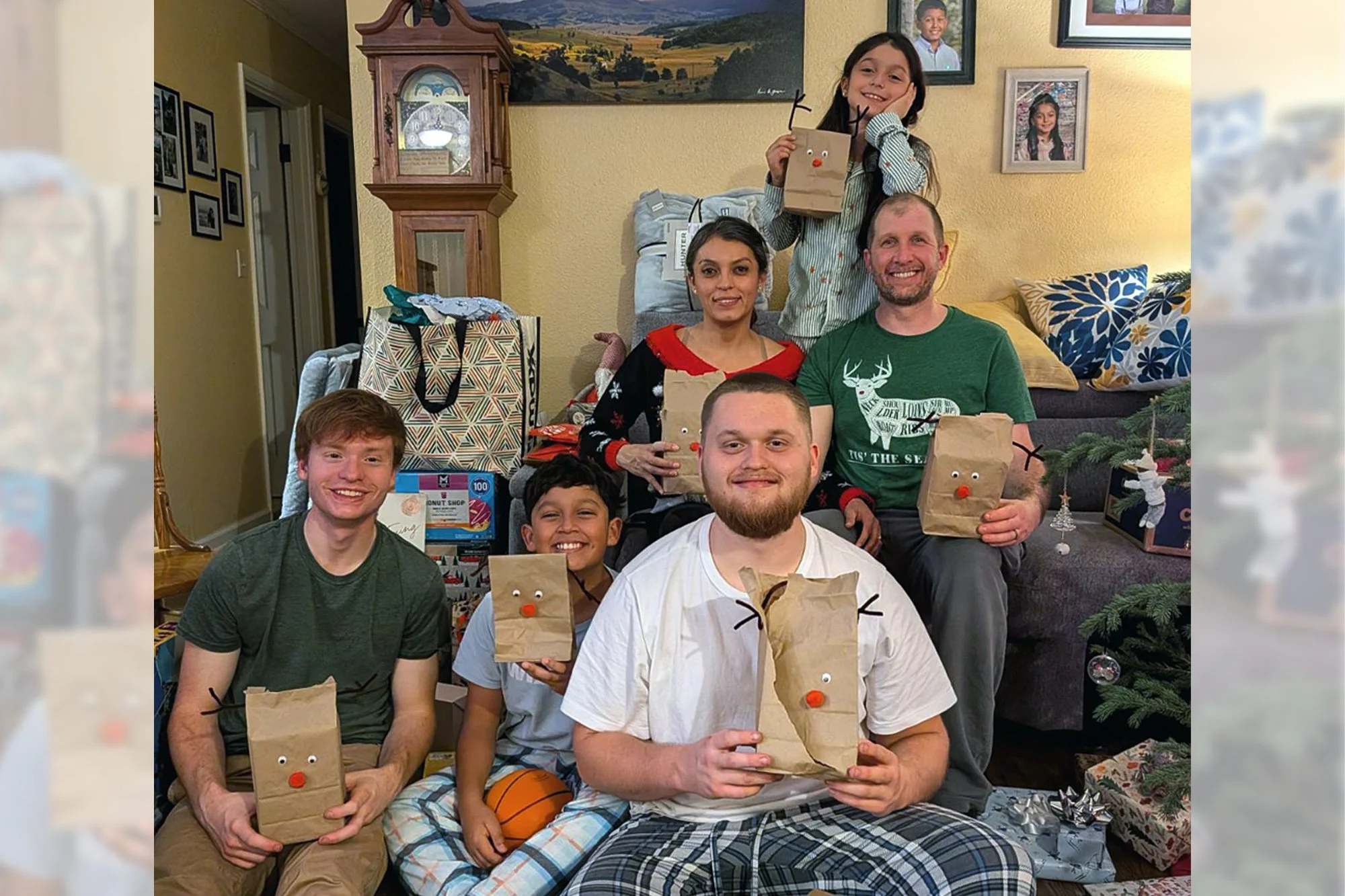 Michael celebrates Christmas with his wife and children in 2025.