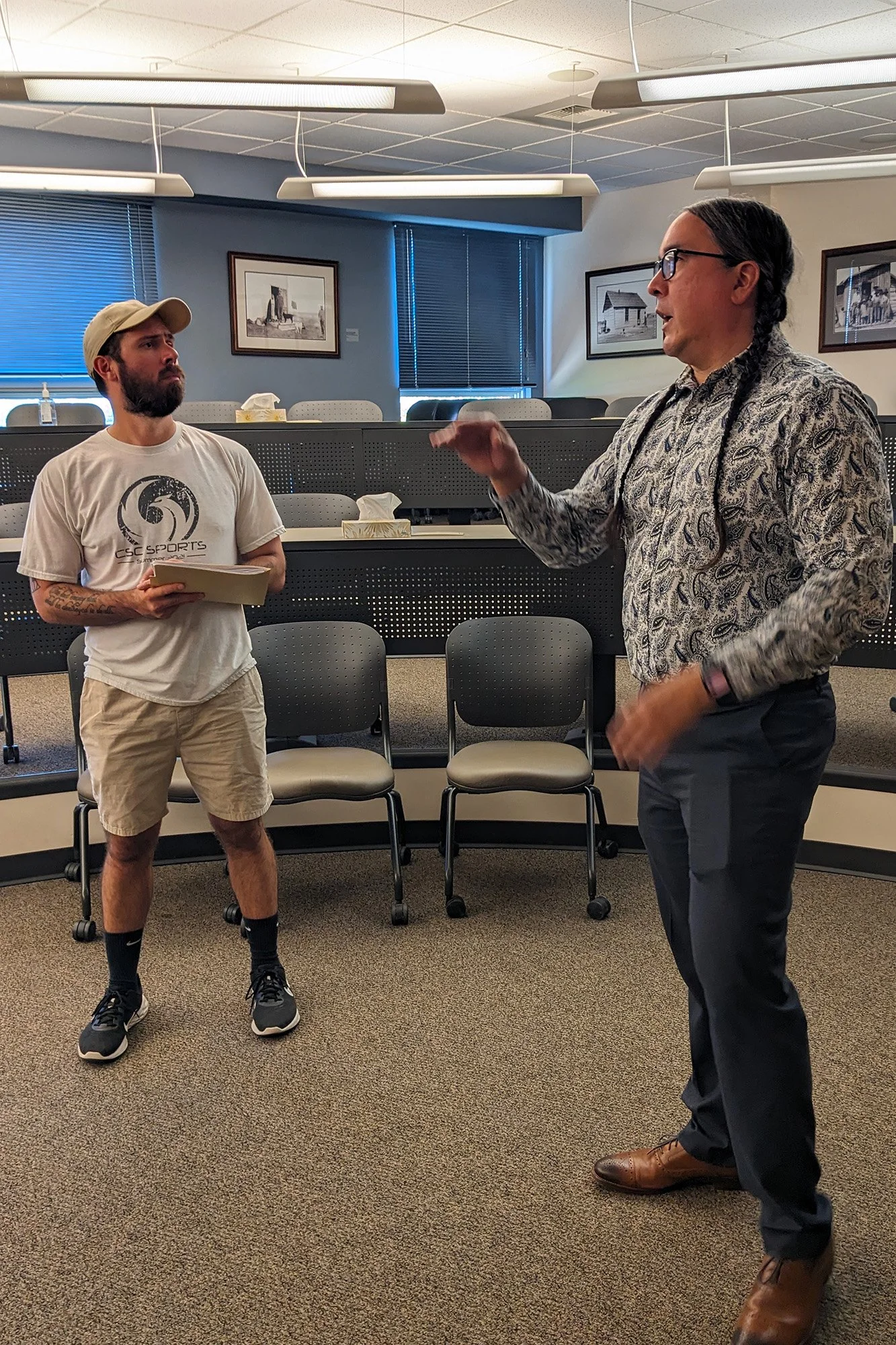 Jordan Greene meets with ANC President Dr. Sean Chandler in July 2024.