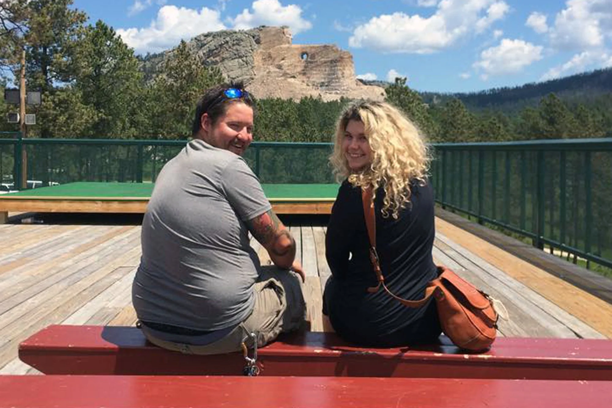 Josh with his (now) wife, Alex, during Sweet Grass field school at the Crazy Horse Memorial, South Dakota in 2015.
