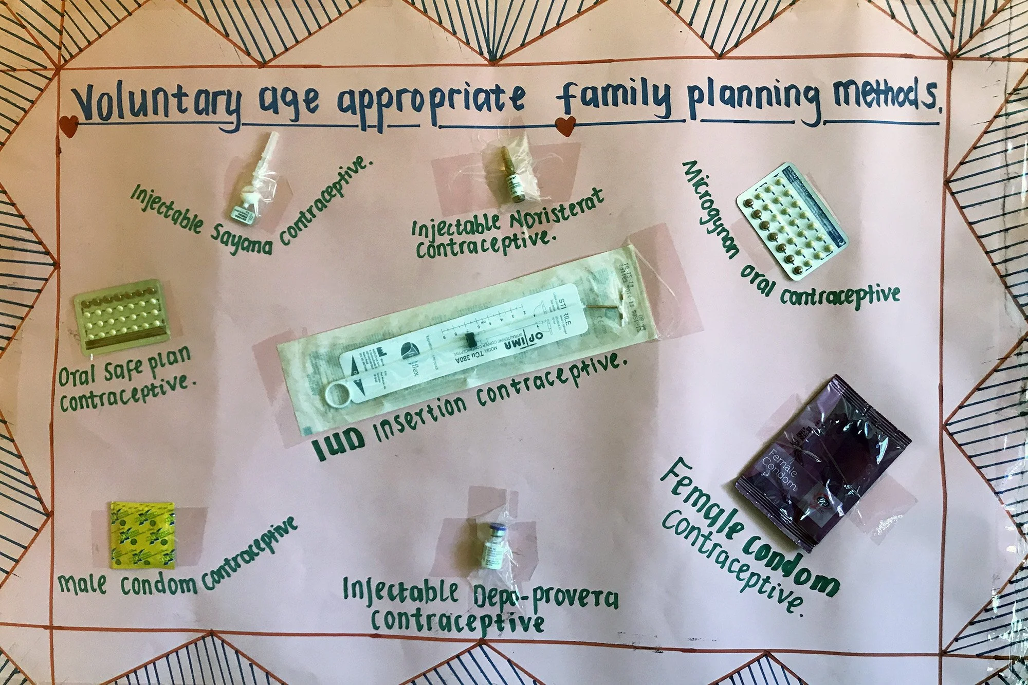 Family planning display in Zambia.