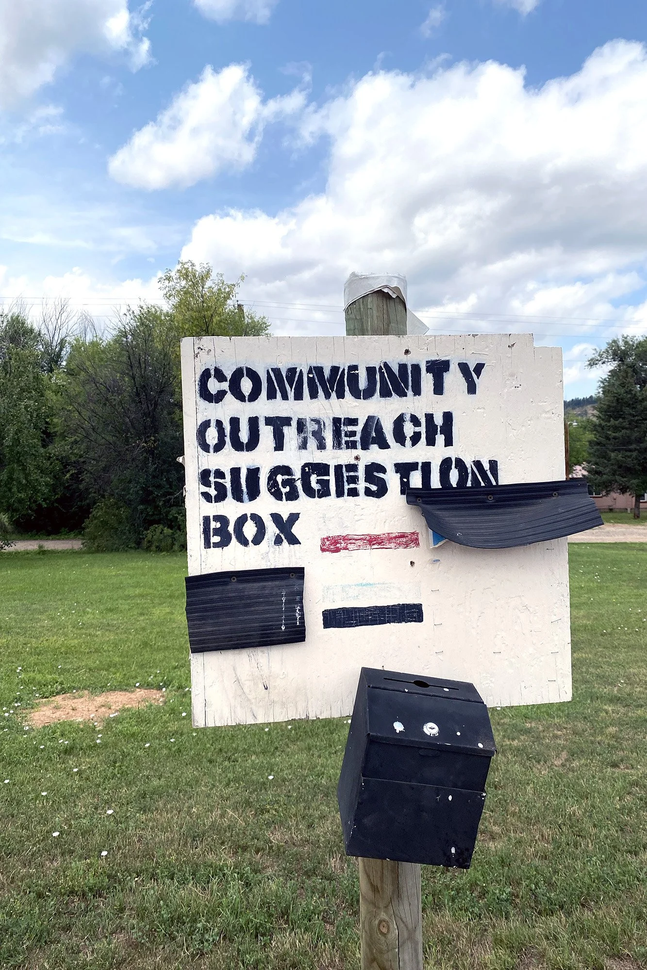Sign posted on the Northern Cheyenne Reservation in Montana.