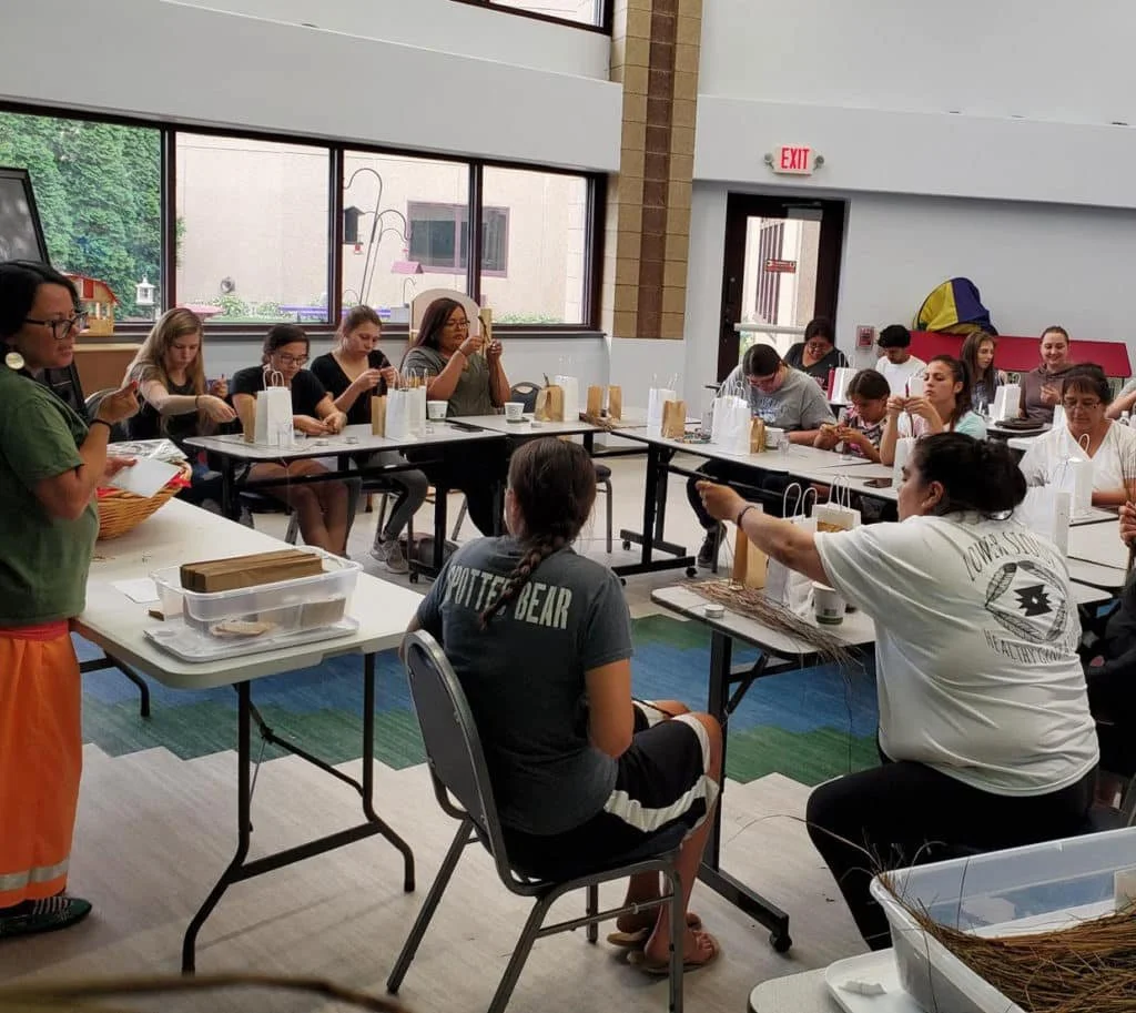 Lower Sioux youth participate in learning activities at the incubator. Photo courtesy of the Lower Sioux Indian Community.