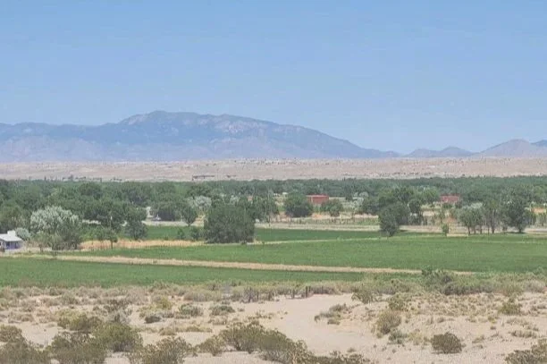Landscape in New Mexico with mountains.