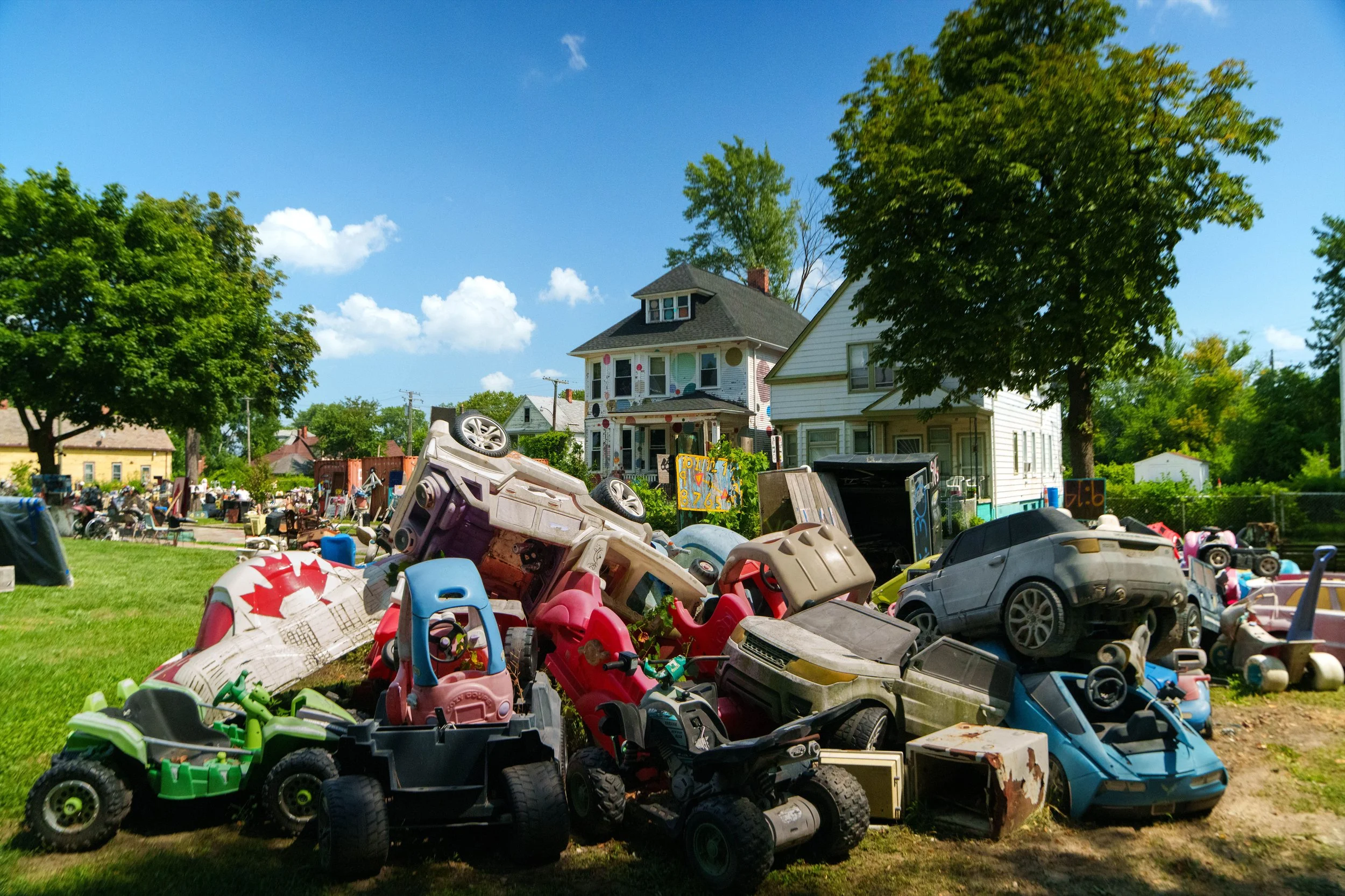 The Heidelberg Project, a political project turned artwork. The artwork continually evolves, rejecting blight in a controversial way.