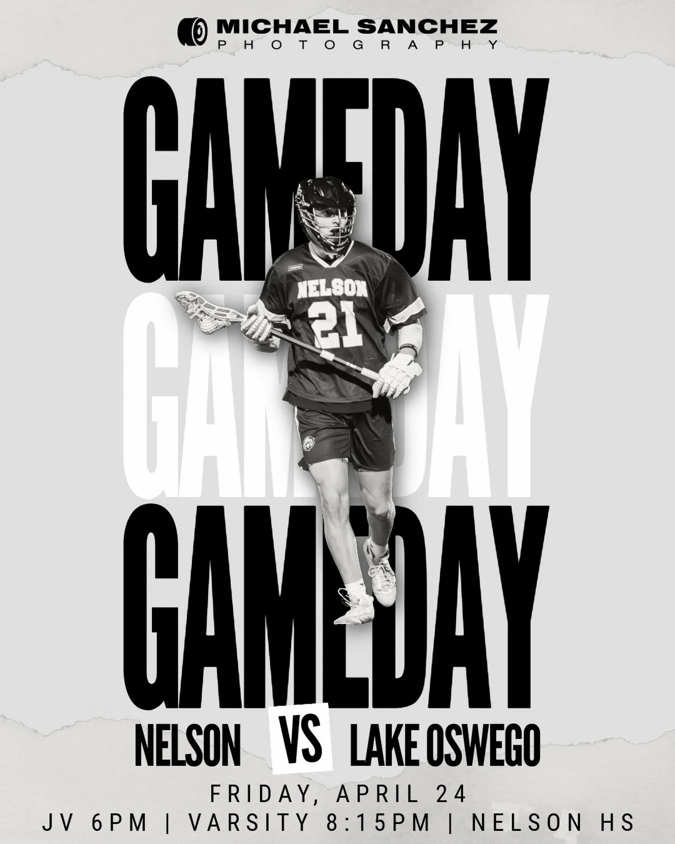 It&rsquo;s Game Day!

I can already tell it&rsquo;s going to be a dynamite game, and I&rsquo;ll be there with my camera to capture the action!

🥍 @nelsonhighschoollacrosse vs. @lohslax 
⏰ JV @ 6PM, Varsity @ 8:15 PM
📍Nelson HS