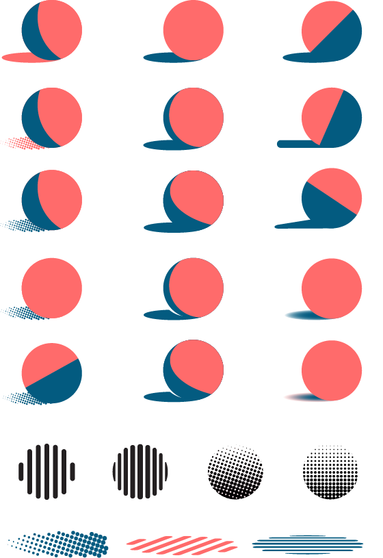 Finalist concepts for mark and shadow style