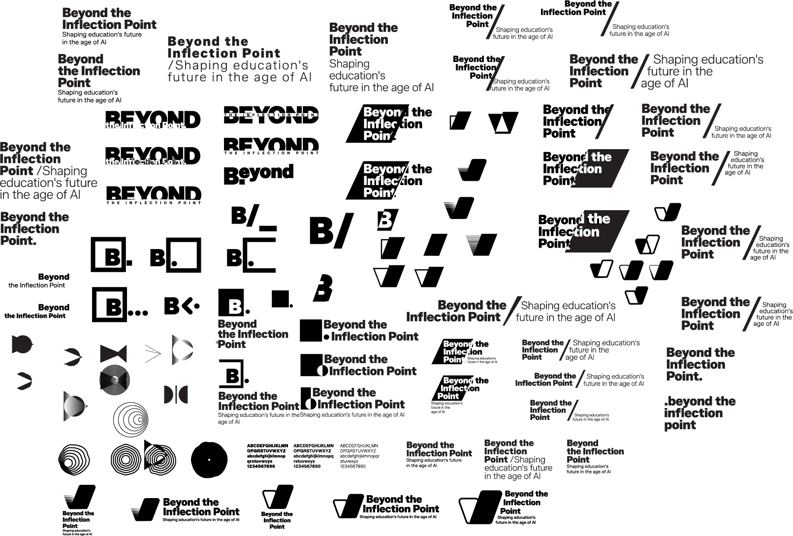 Early concepts based around simple typography