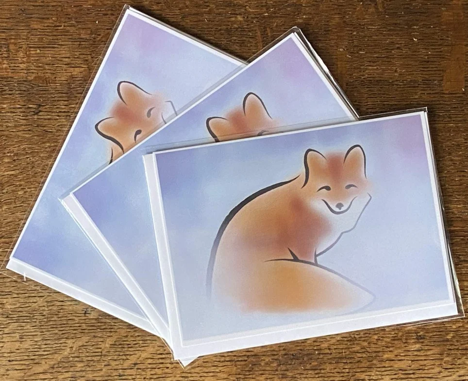 Sitting Fox (Card Bundle of Three)