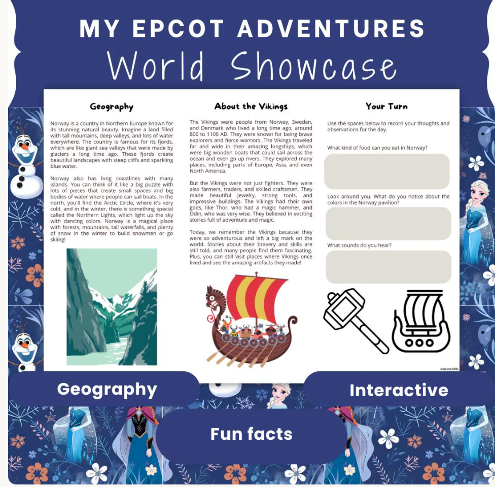 EPCOT World Showcase Educational Activity Pack | 11 Countries, Geography, History & Culture | Printable Brochures