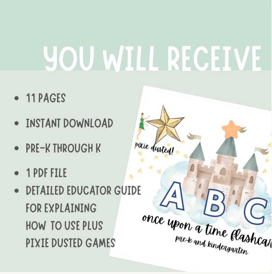 Disney-Inspired ABC Flashcards | Printable Alphabet Learning Cards for Preschool & Kindergarten