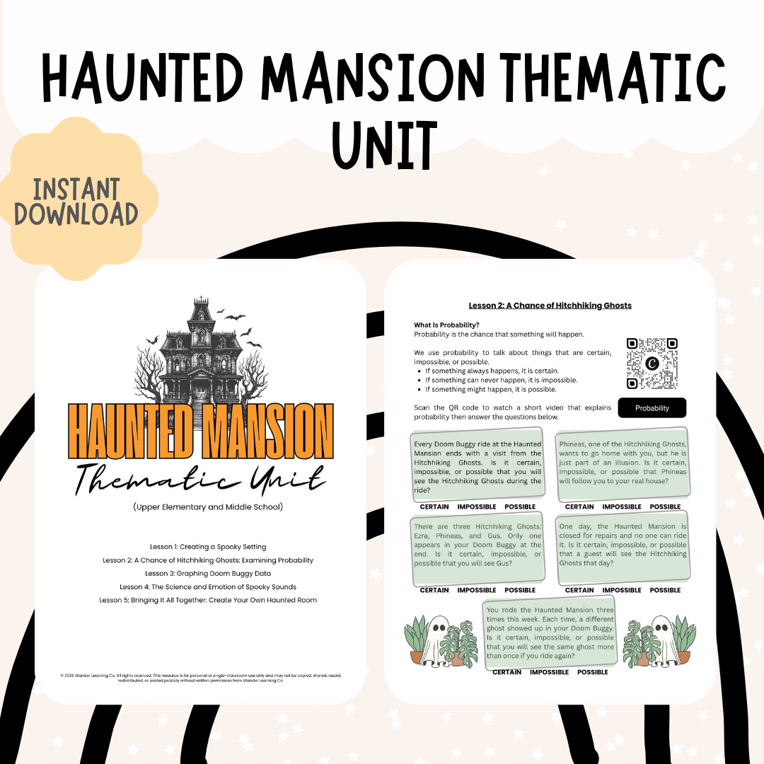 Haunted Mansion Homeschool Unit Study | Disney World Math, Science & Creative Writing | Upper Elementary & Middle School