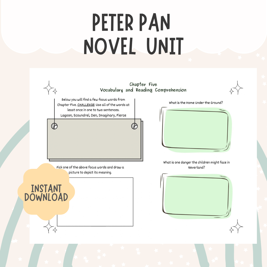 Peter Pan Novel Study | Standards-Aligned Interdisciplinary Literature Unit with Answer Key & Rubric | Ages 7–12