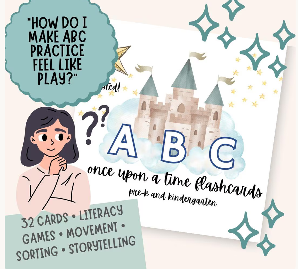 Disney-Inspired ABC Flashcards | Printable Alphabet Learning Cards for Preschool & Kindergarten