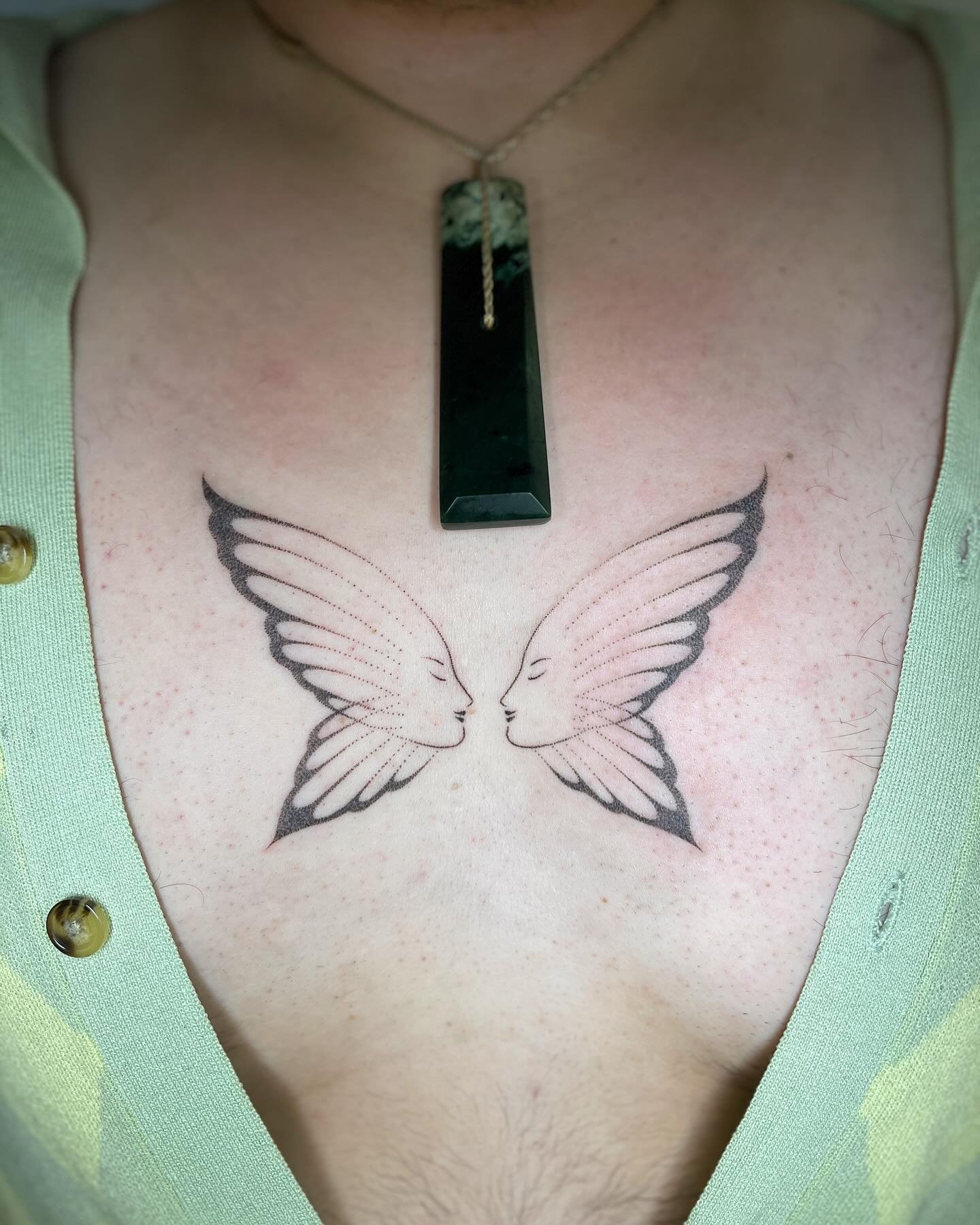 Ngā mihi nui AJ 🫶🙌🙏🦋 
Handpoke butterfly from previous flash made at @buttercattattoo