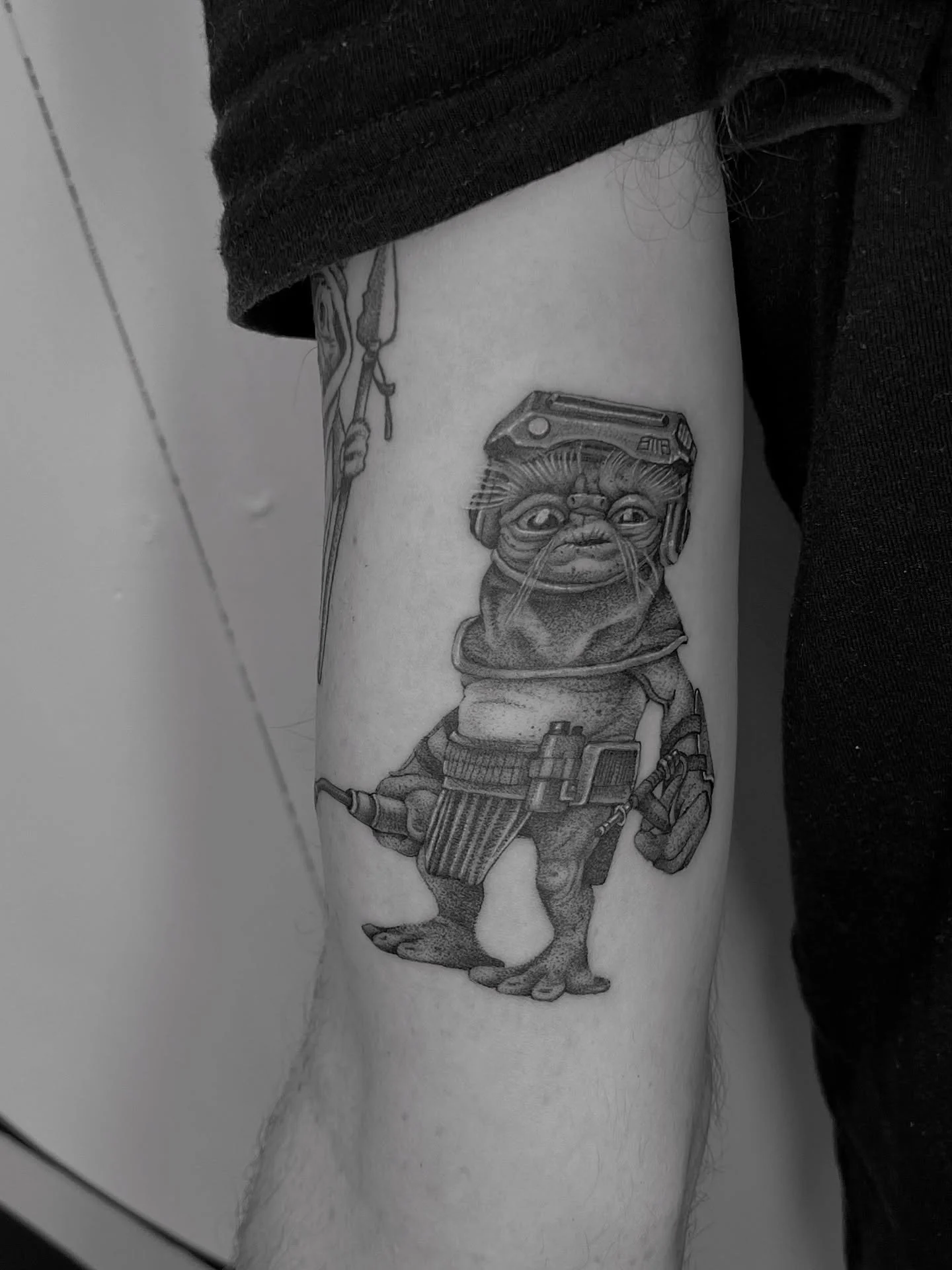 Babu Frick for Hayden! 
Thanks so much for the trust with this little weirdo. I love Star Wars so it’s always super exciting to get to tattoo a Star Wars character!! 
#starwars #starwarstattoo #babufrick #nztattooartist #wellingtontattooartis