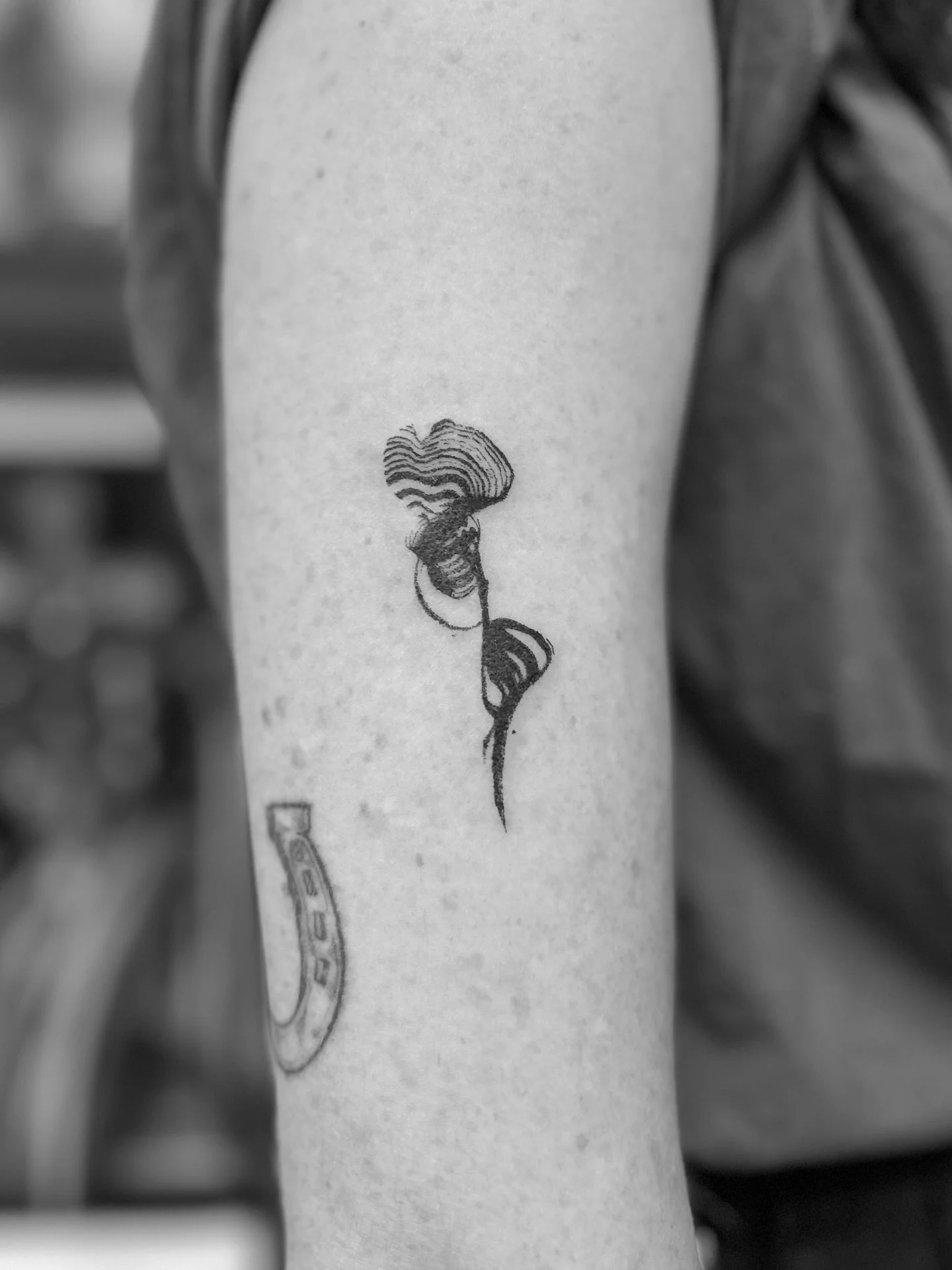 abstract handpainted flash & capricorn constellation made in June for Claire ✨ thank you for your wonderful presence & for choosing these two tattoos to go through life with you! 
✨currently booking November at @buttercattattoo ✨
.
.
.
.
.