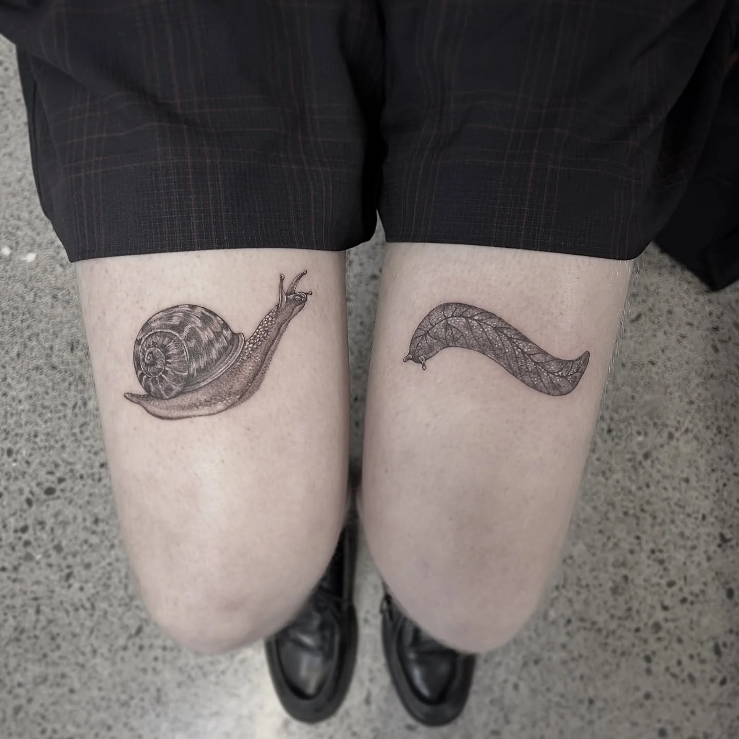 I realised I have been really slack at posting lately! Here are some sweet little critters done for Ox the other week 🐌🌱
Thanks again! 
For booking enquiries email via the form link in bio or DM me :)
#tattooart #tattooartist #tattoodesign #snai