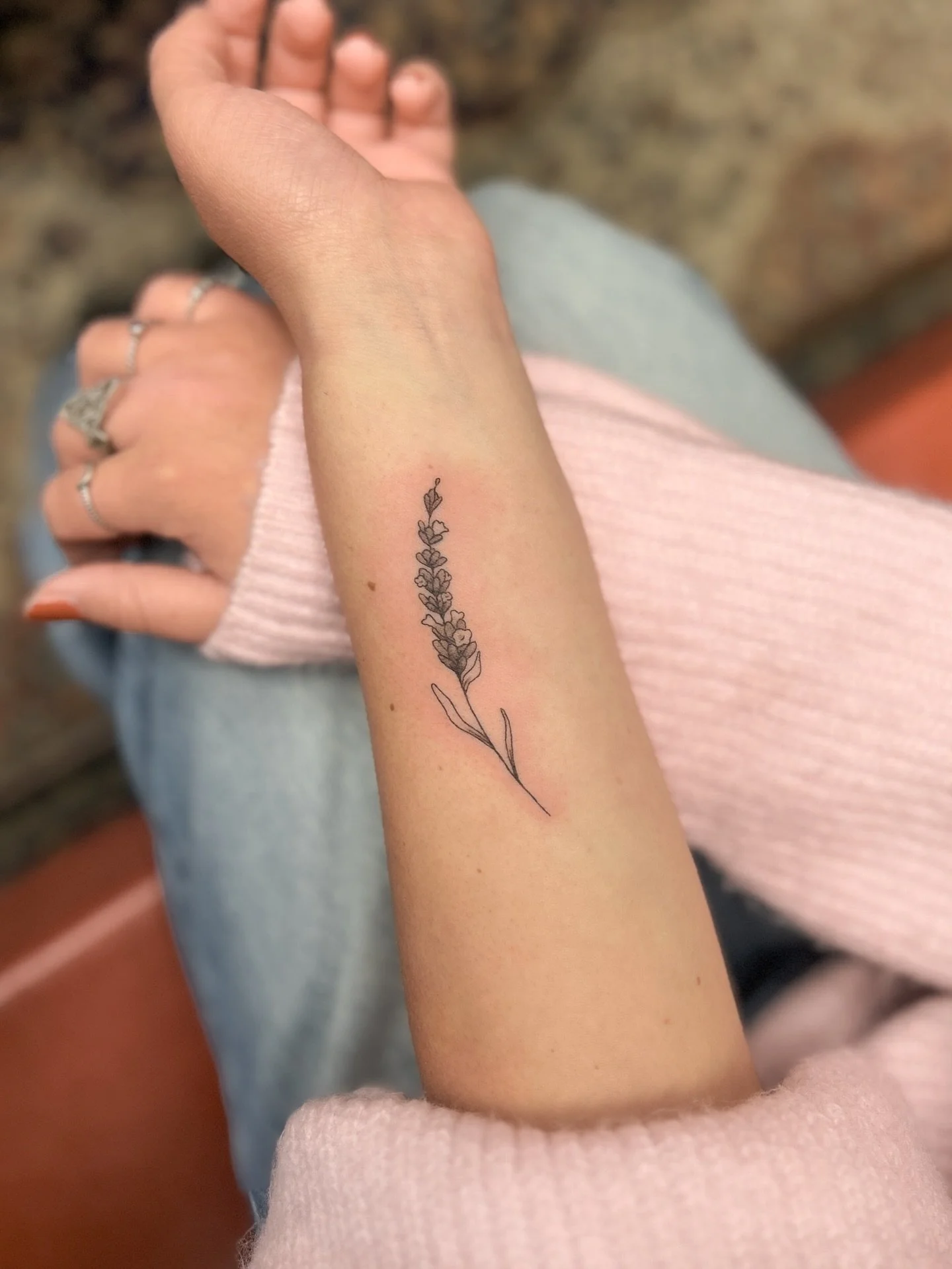little lavender for Renée 💜 such a cute one! 
✨ books opening for December & January @buttercattattoo tomorrow night ✨
.
.
.
.
.
.
.
.
#tattoo #tattoos #tattooartist #wellingtontattoo #wellingtontattooartist #lavendertattoo #fineline #f
