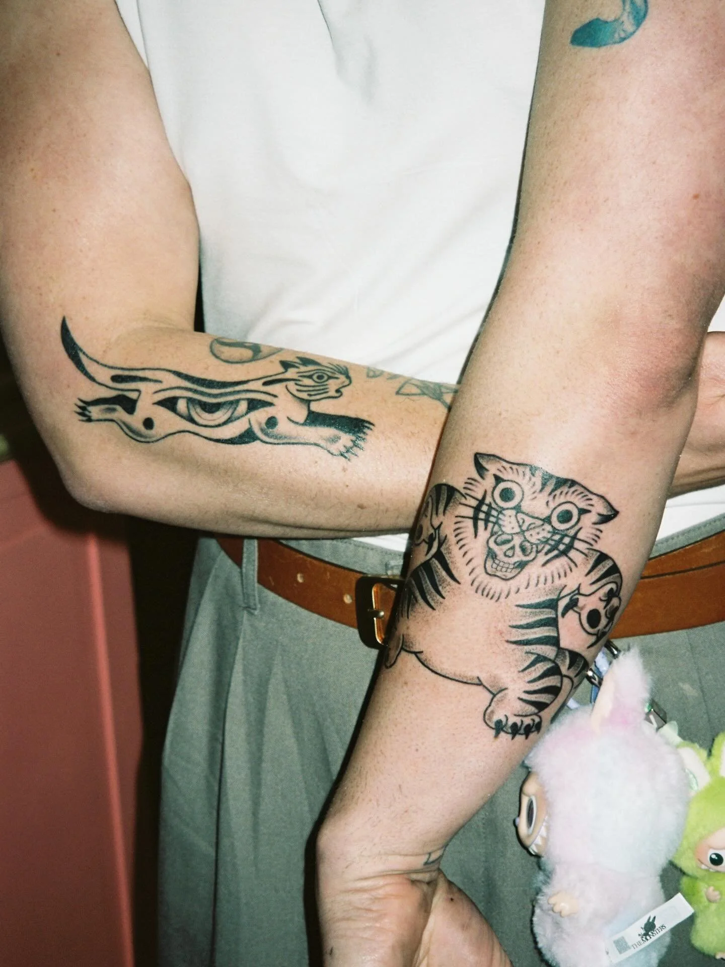 Healed cat from flash day and tiger ft. Labubus x2
for @therealhomo 🐯🐅 Thanks again!! 

✨Made with @tedstattoowonders ✨