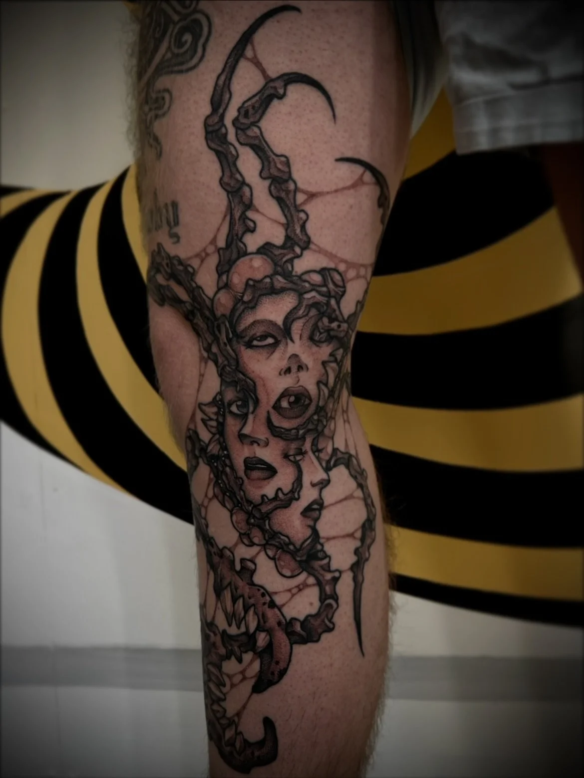 📸 THE FATES | for Zac
.
.
.
.
Made @buttercattattoo 
Made with @stencil.jam @lotusneedles @darkhorseshadingblack @thesolidink 
.
#tattoos #illustrativetattoo #darktattoo #horror #horrortattoo #macabre  #nztattoo #wellingtontattoo #blackandgreytattoo