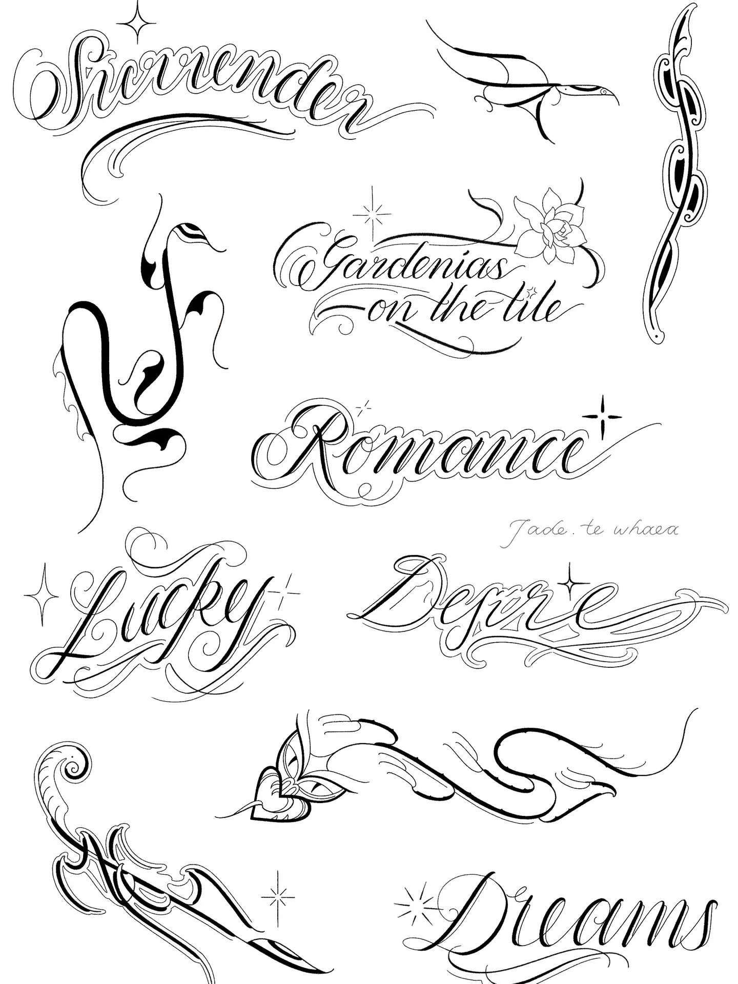 ⋆✴︎˚｡⋆ｋａｉｔｉａｋｉ ｄｒｅａｍｓ ⋆✴︎˚｡⋆ 
I&rsquo;ve been playing around with these kind of designs for awhile now just as a creative outlet but it finally feels like the right time to release some flash. I would love to tattoo any of these next week in Auckland