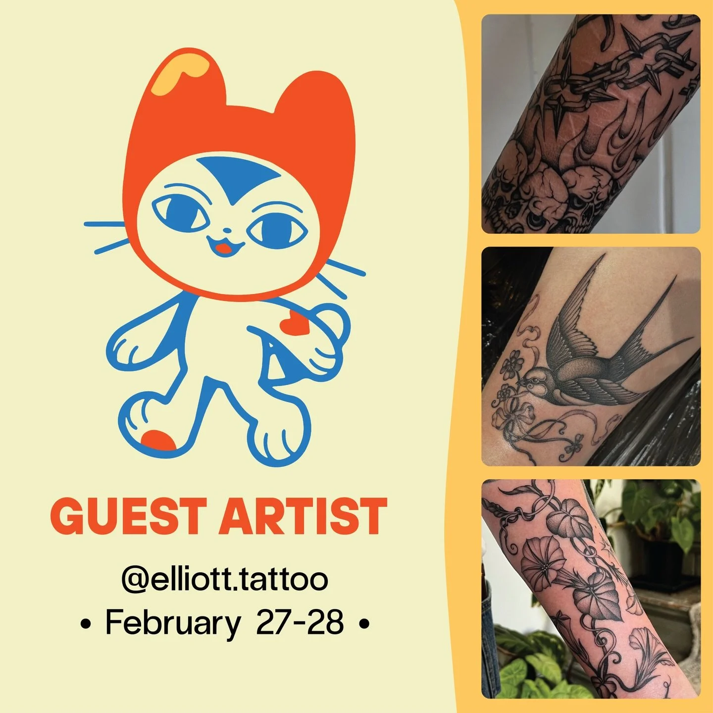 &bull;GUEST ARTIST&bull; February 27 - 28

Elliott (@elliott.tattoo) is guesting with us this week! She is fully booked this time around but keep an eye out for future potential spots.

#wellingtontattoo #nztattoo #guestartist