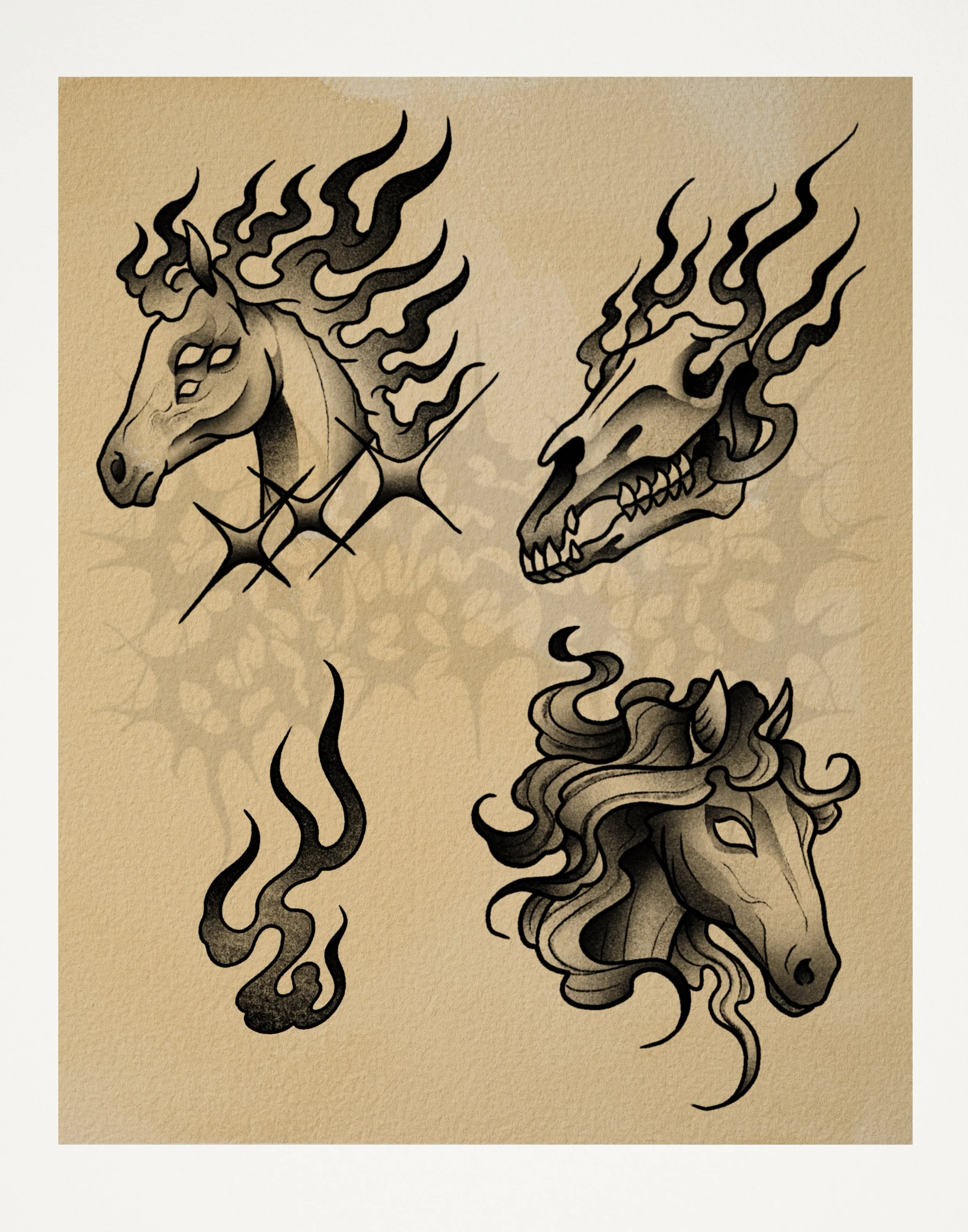 ✨AVAILABLE FLASH✨
Year of the horse flash that I didn&rsquo;t get to tattoo! DM or email to book in!!! 🫰🏽🫰🏽

Check my highlights for design availability! 
@buttercattattoo 
.
#tattooflash #wellingtontattoo #yearofthehorse