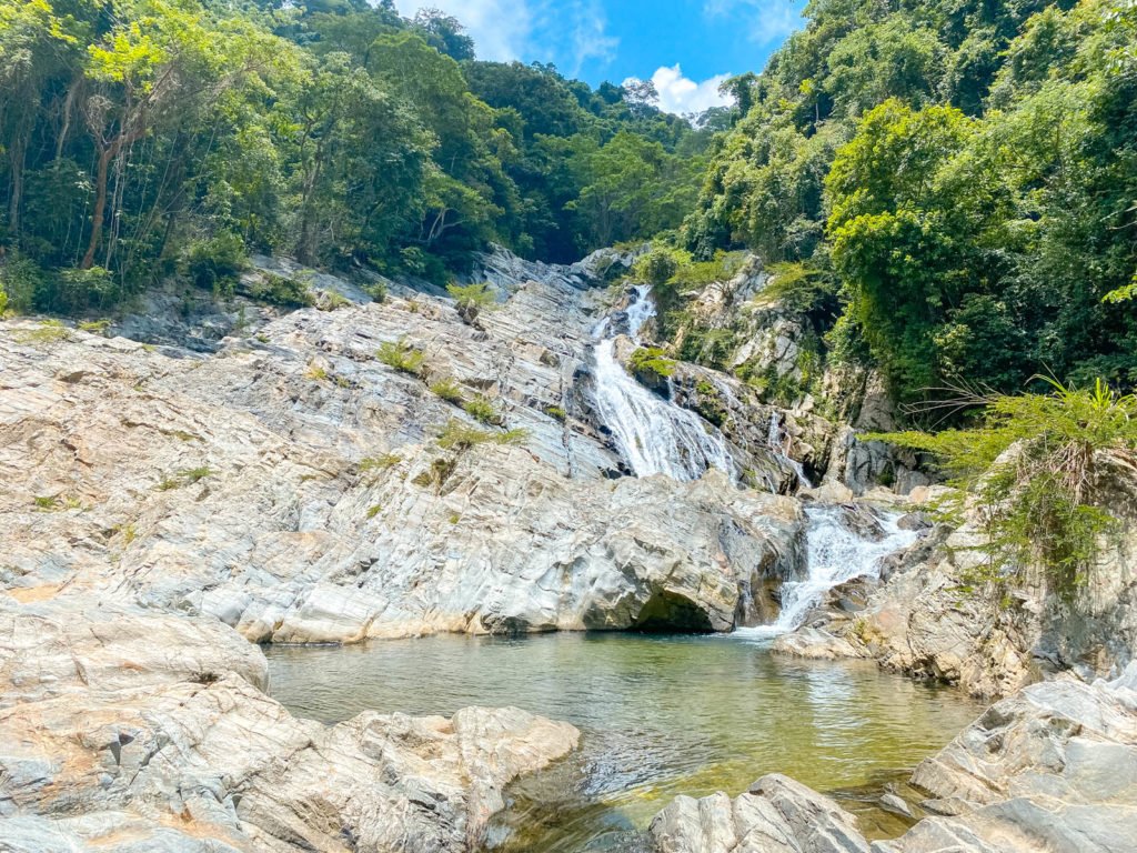 Jungle waterfall near Tayrona National Park Colombia