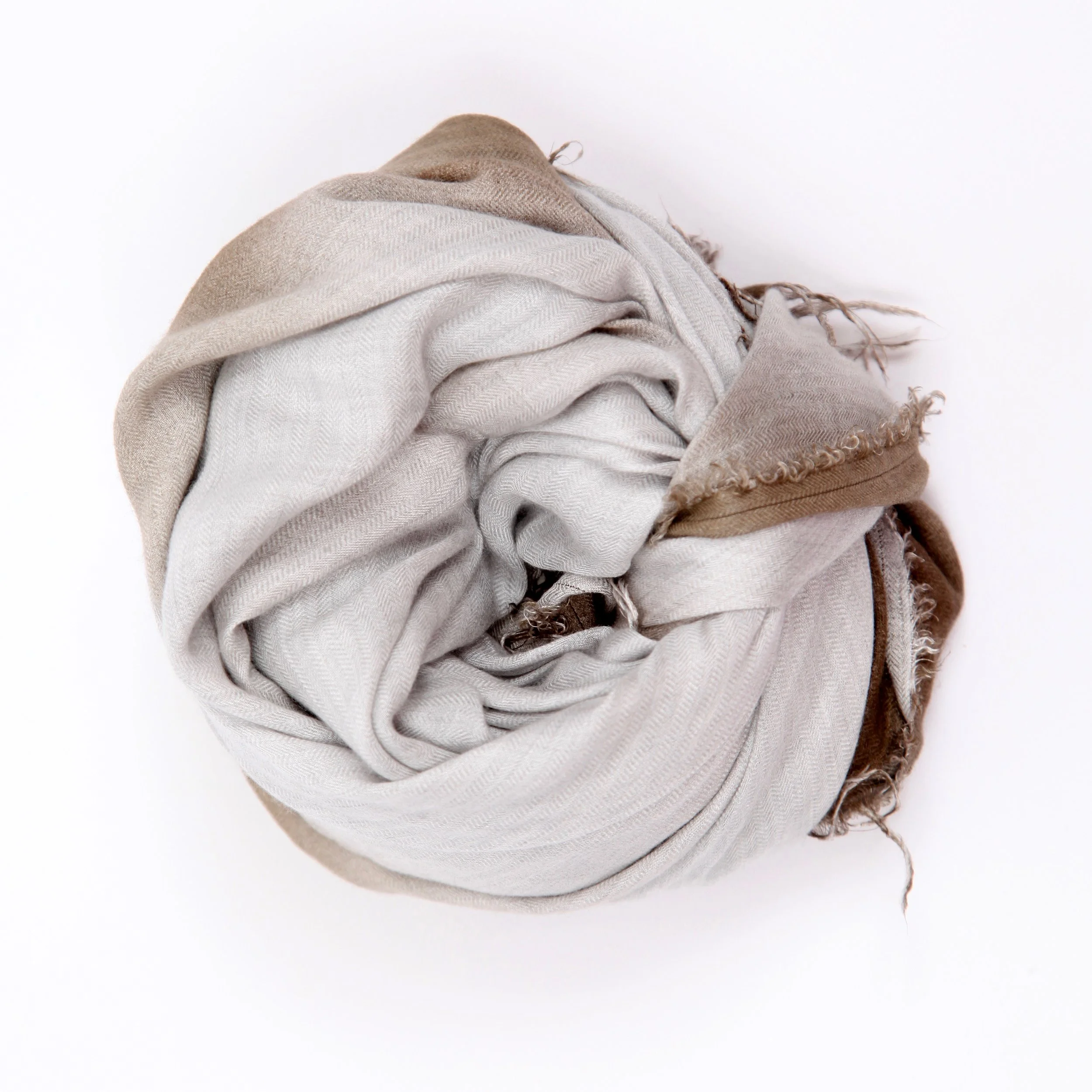 Hand Dip Dyed Scarf - Taupe
