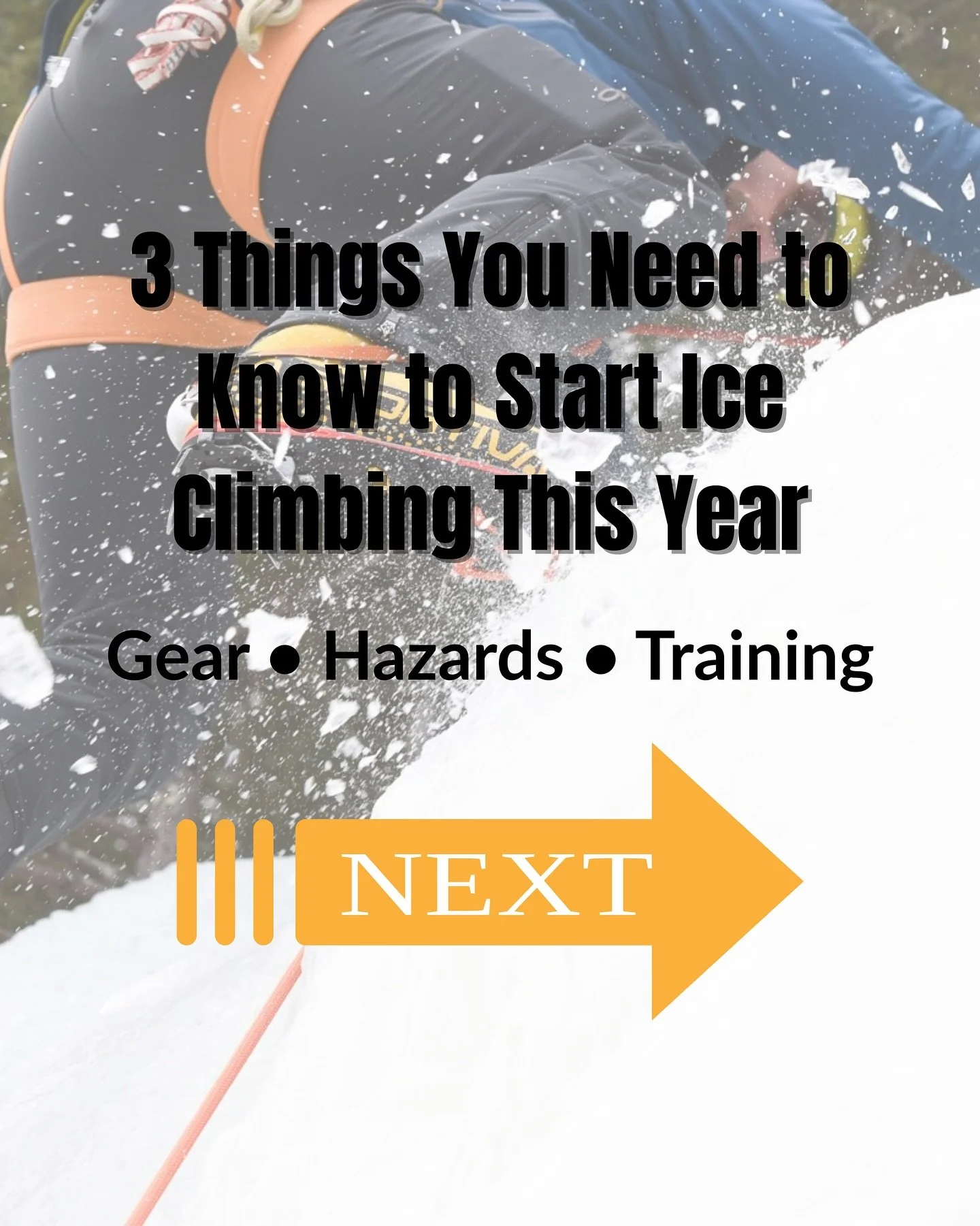 ⛏️ thinking about trying ice climbing this winter?

It&rsquo;s not just &ldquo;rock climbing, but colder&ldquo;. Your first season comes with new gear, hidden hazards, and training that makes all the difference.

Swipe through to see the three things