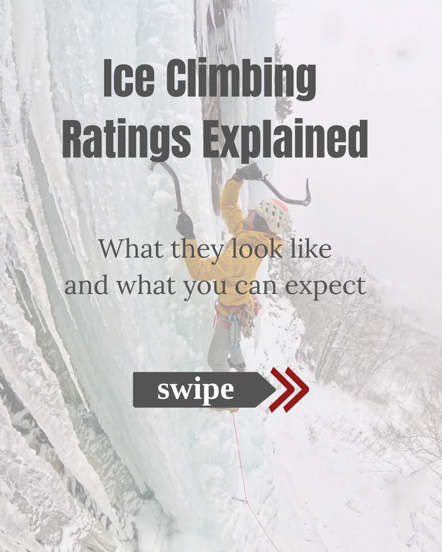 🏔️Ice climbing ratings explained.

Ice ratings are a bit different than rock climbing ratings, and can be more objective. 
 
But at the same time, how a climb actually &ldquo;feels&rdquo; can change day-to-day. 

👉click the link in our bio to read 