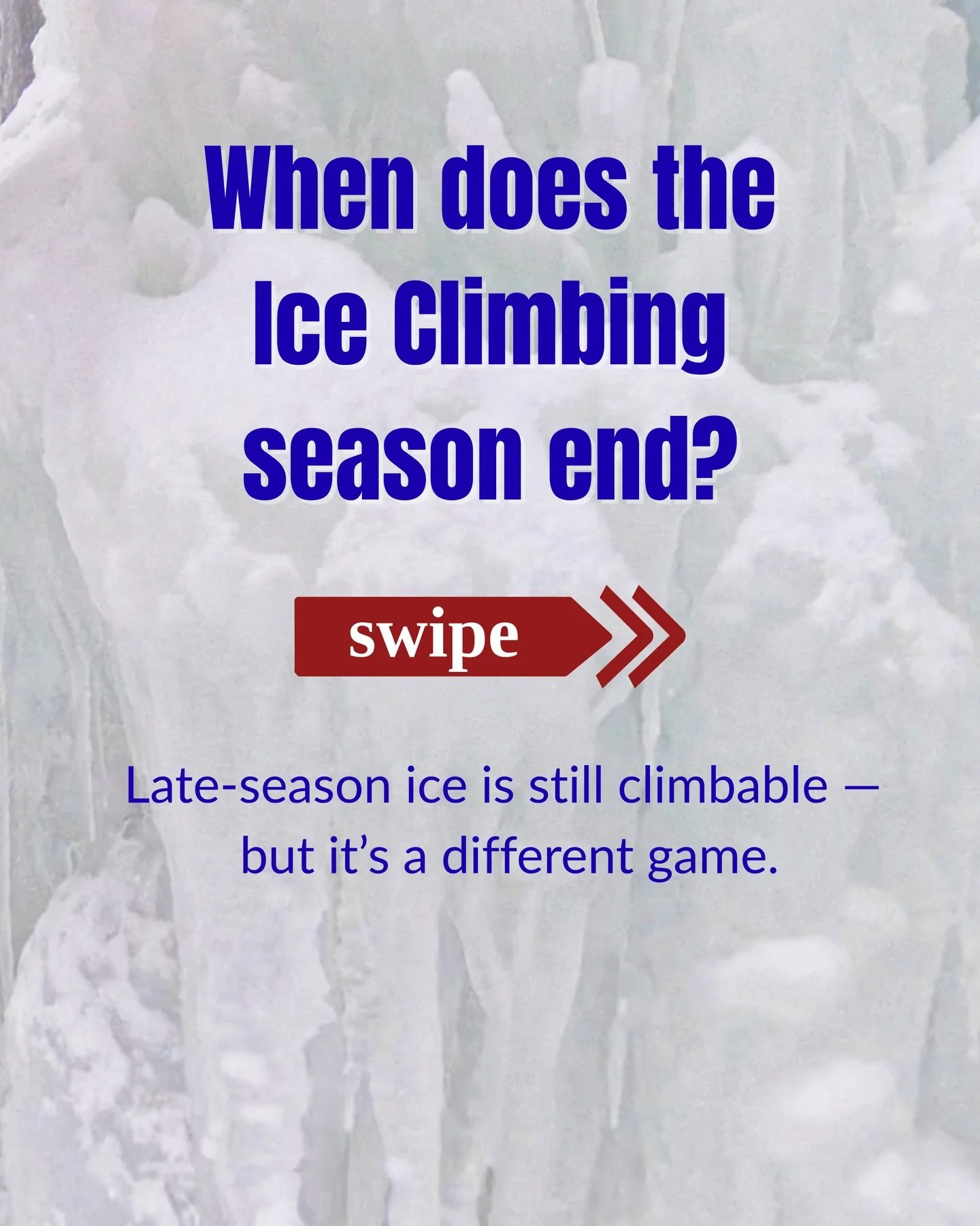 ⛏️☀️ when does the ice climbing season end?

Climbing ice in the month of March can be very enjoyable, but demands that we pay attention to the ever-changing environment.

read more about climbing late season ice 
👉Vertex Journal
🔗 in bio 

#icecli