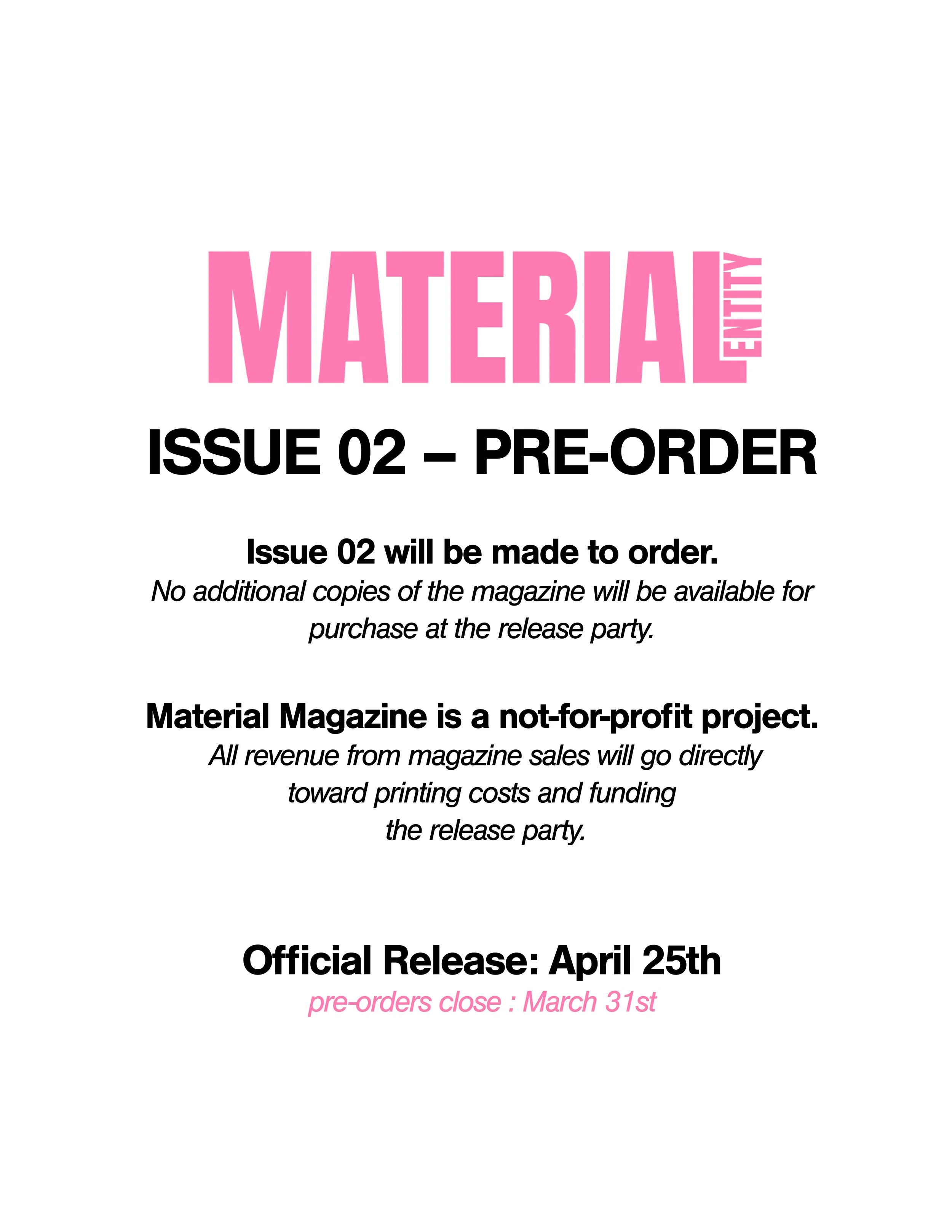 MATERIAL ISSUE 02