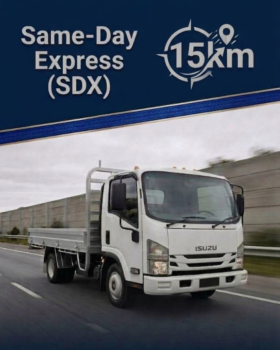 YAPO Same-day express delivery truck offering urgent tray truck transport within a 15km radius of springvale