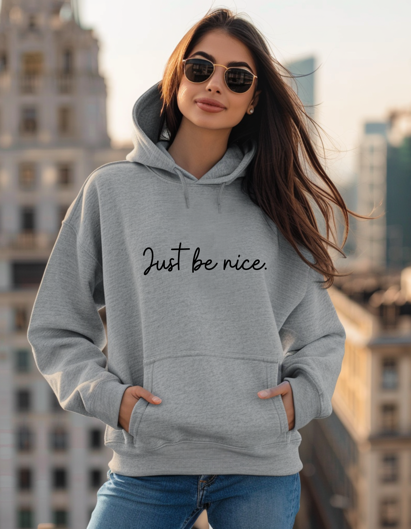 "Just be nice." Unisex Heavy Blend™ Hooded Sweatshirt