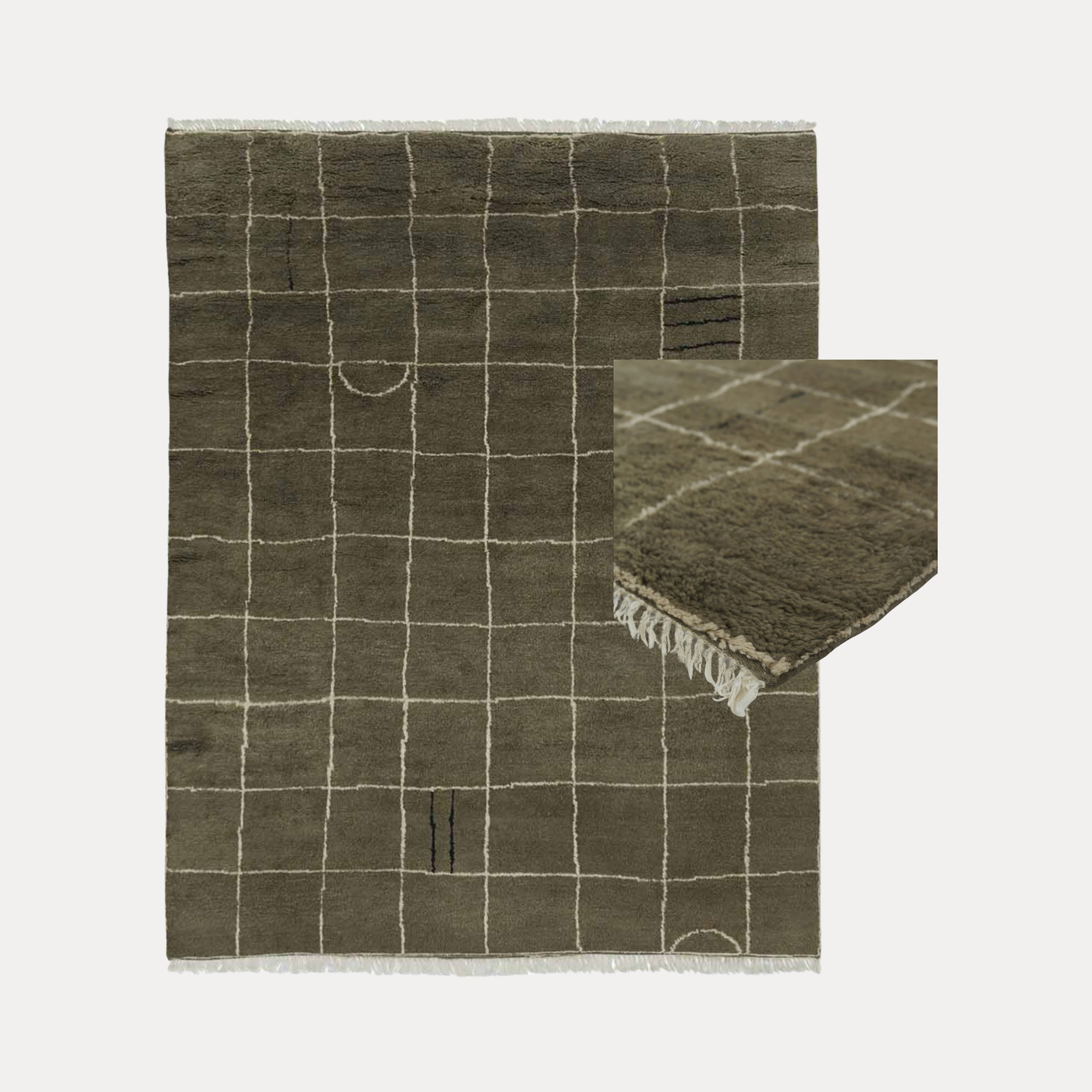 Grid Hand Knotted Wool Rug