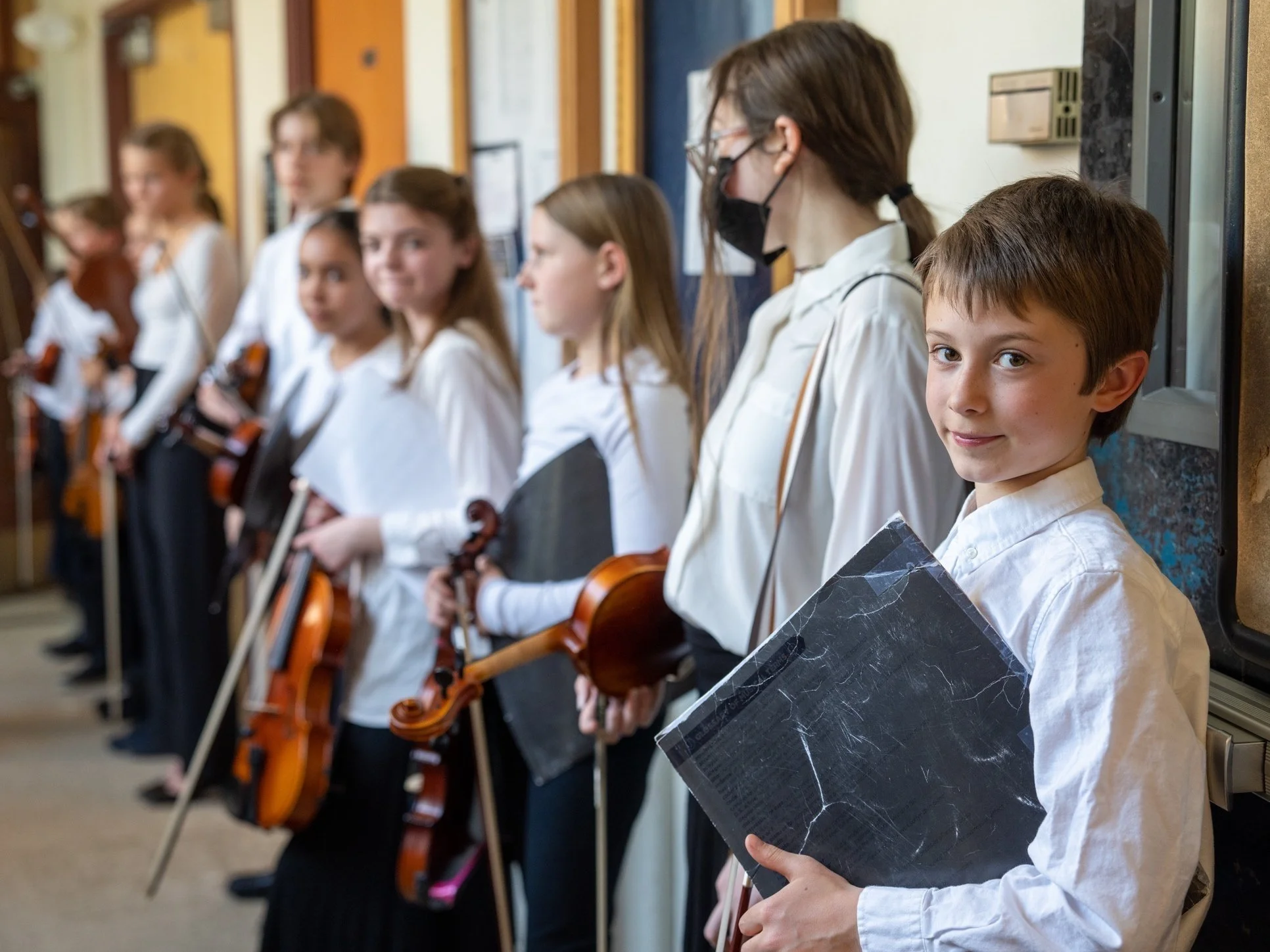 Youth Symphony students lining up before a concert