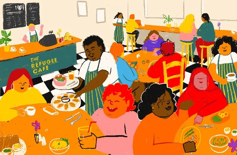 Digital Illustration for The Refugee Cafe
