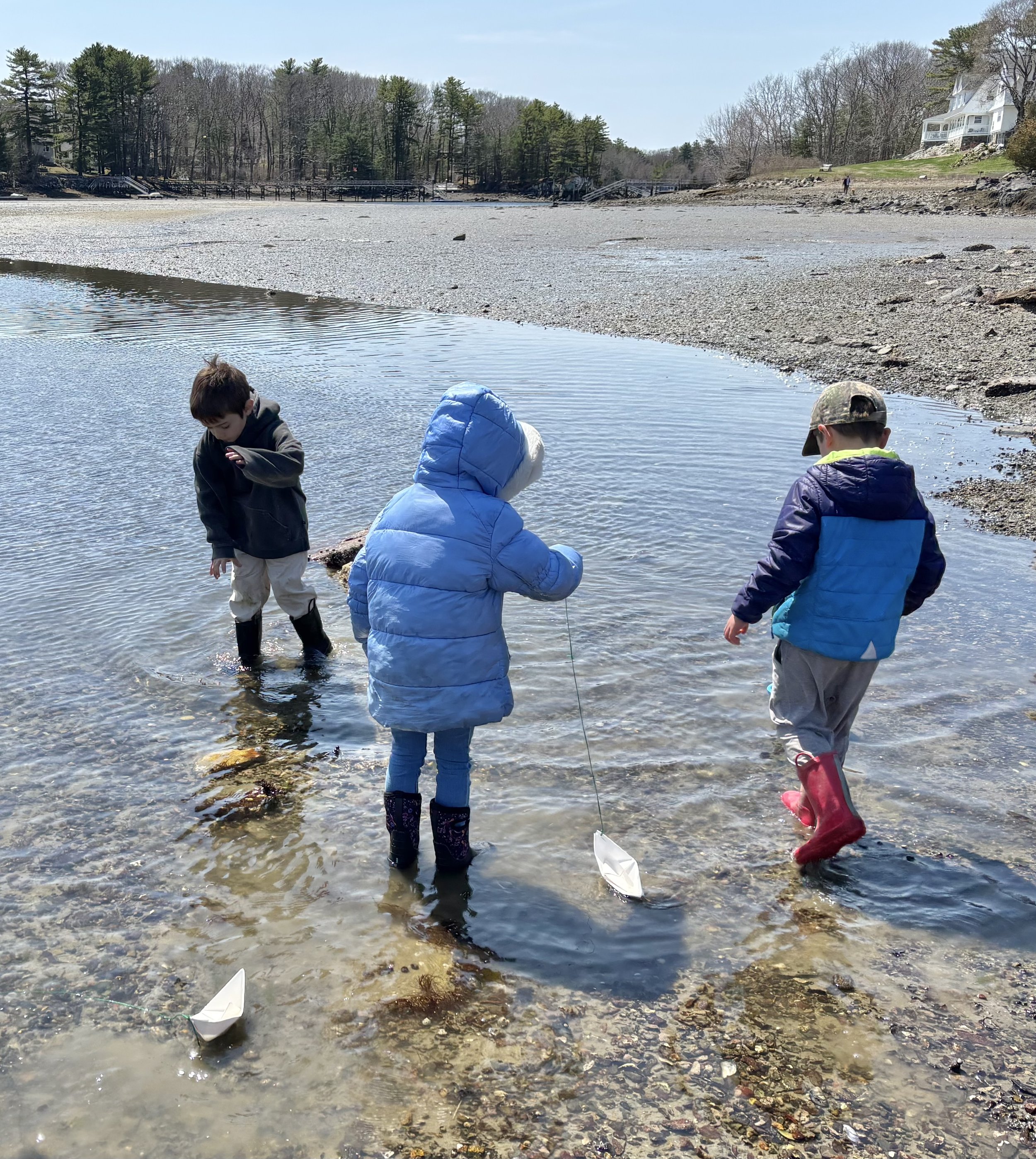 Paper boats on Sagamore Creek.