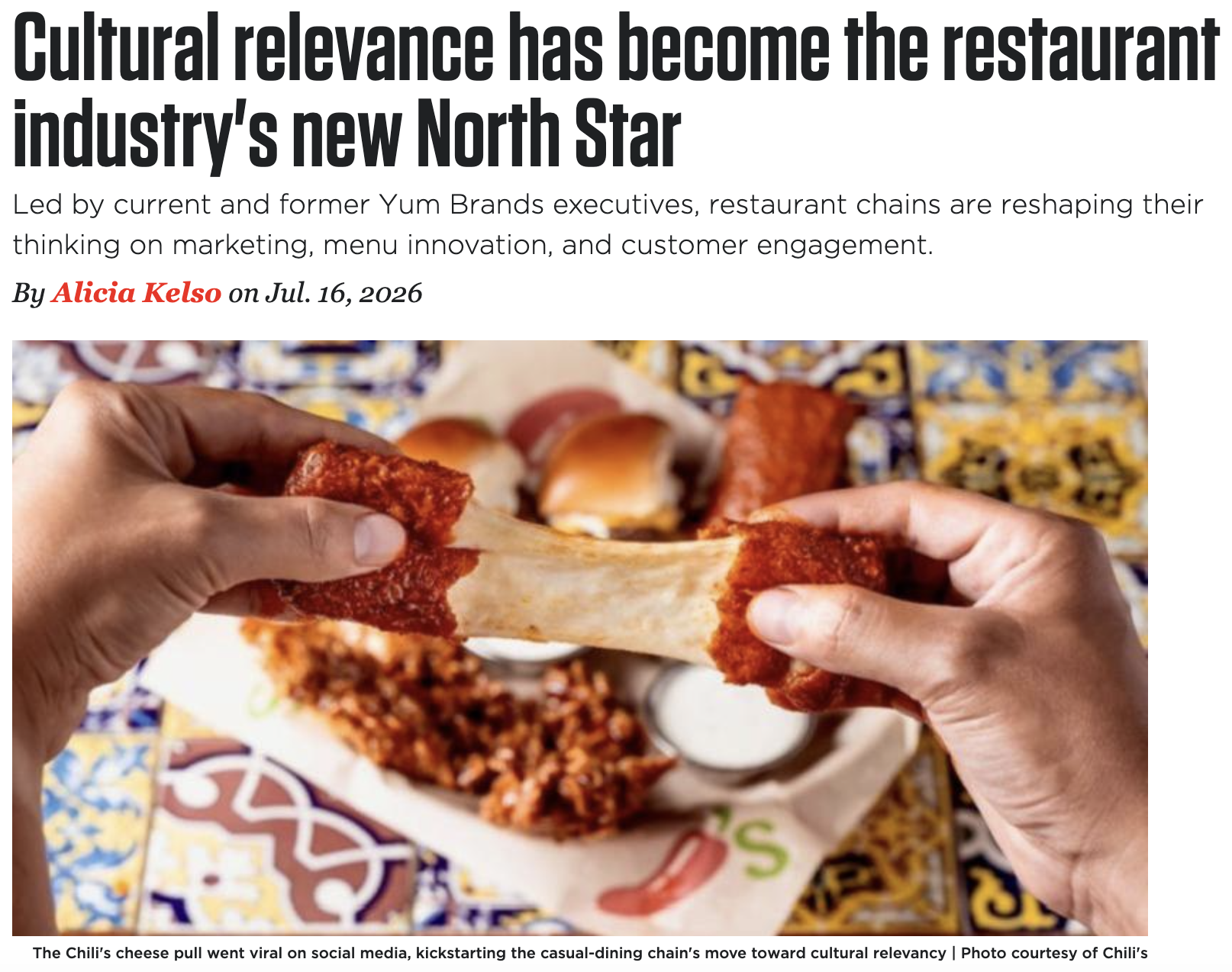 Cultural relevance has become the restaurant industry's new North Star