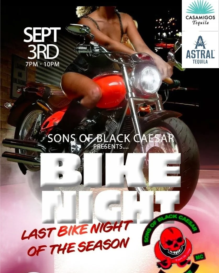 🔥 Sons of Black Caesar &ndash; Last Bike Night 🔥
📅 Tuesday, September 3rd
🕕 6:00 PM &ndash; 10:00 PM

Join us for the final ride-out and celebration of the season with the Sons of Black Caesar. Food, music, and bikes all night long&mdash;don&rsqu