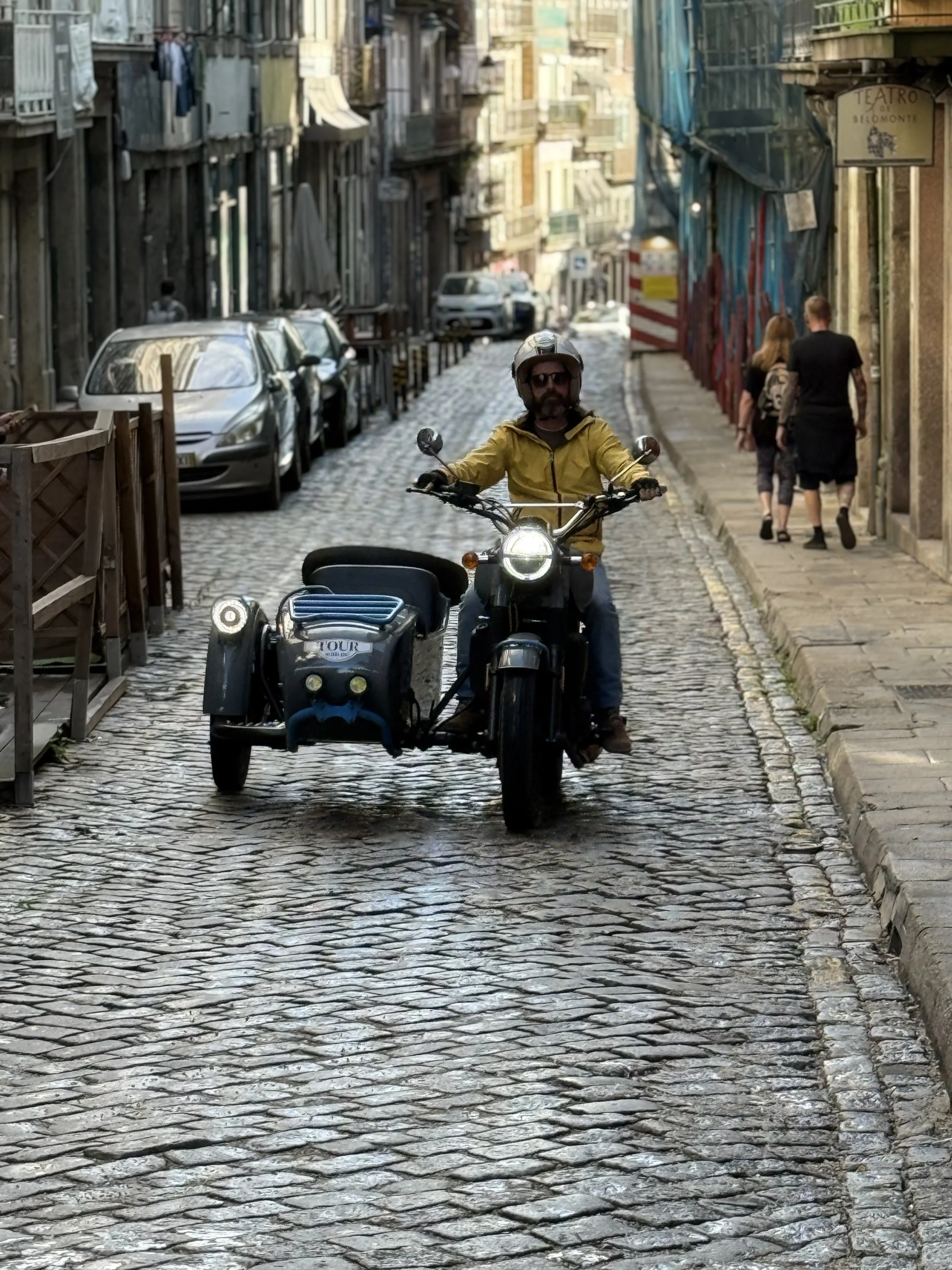 Street art by sidecar in Porto.