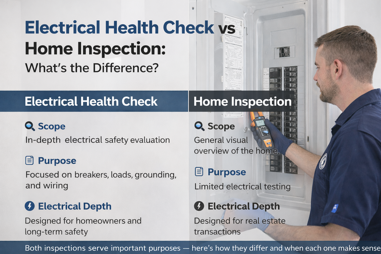 Electrical Health Check vs Home Inspection