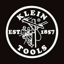 Klein Tools logo featuring a wireman climbing a pole with tools, EST 1857 written around the circle.